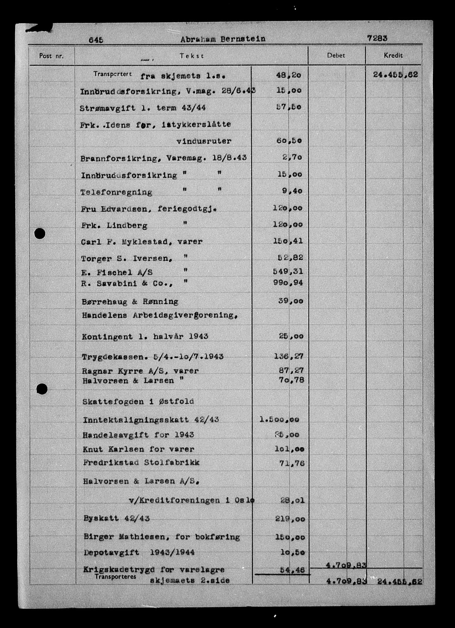 Justisdepartementet, Tilbakeføringskontoret for inndratte formuer, AV/RA-S-1564/H/Hc/Hcd/L0991: --, 1945-1947, p. 159