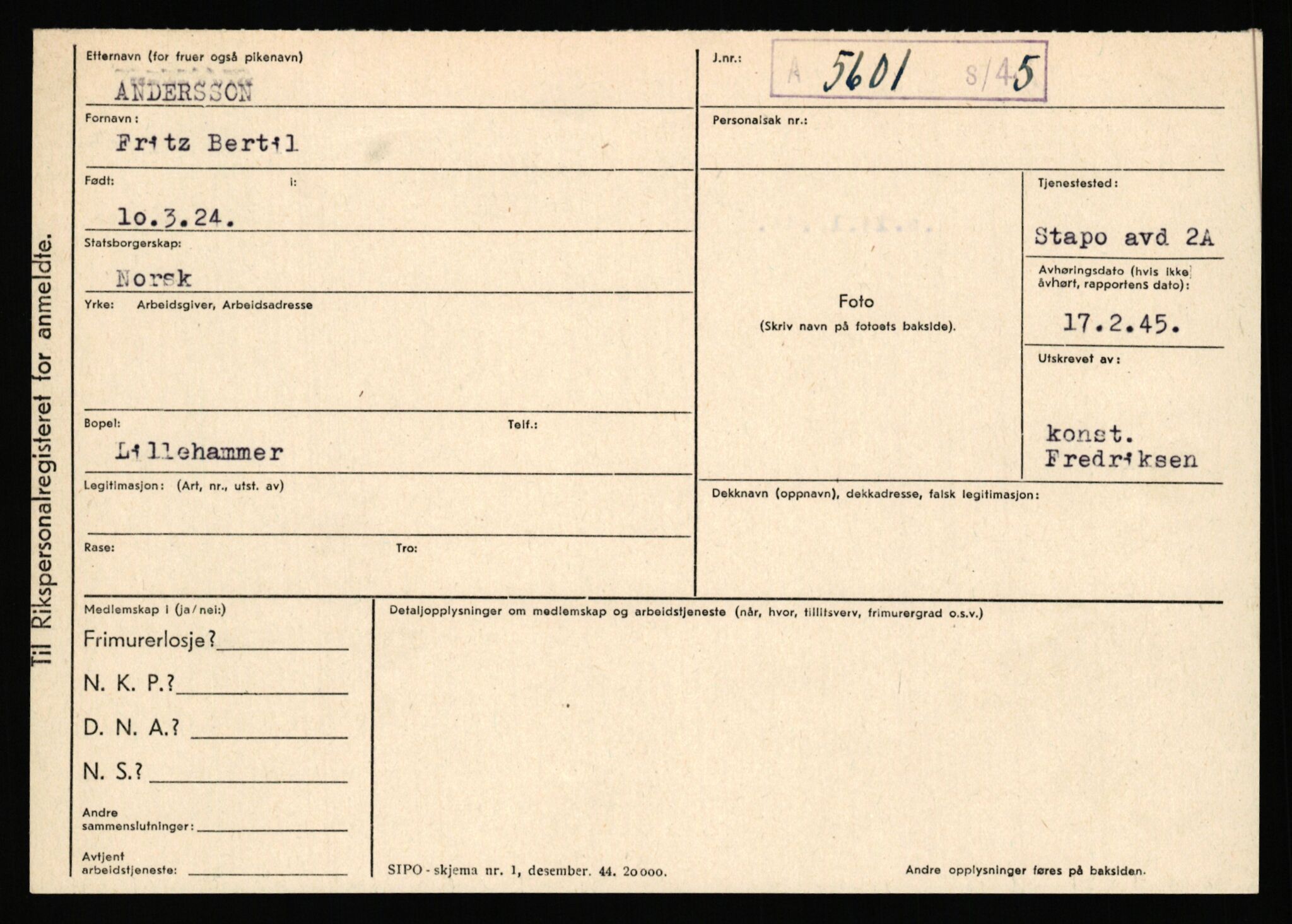 Statspolitiet - Hovedkontoret / Osloavdelingen, AV/RA-S-1329/C/Ca/L0001: Aabakken - Armann, 1943-1945, p. 3683