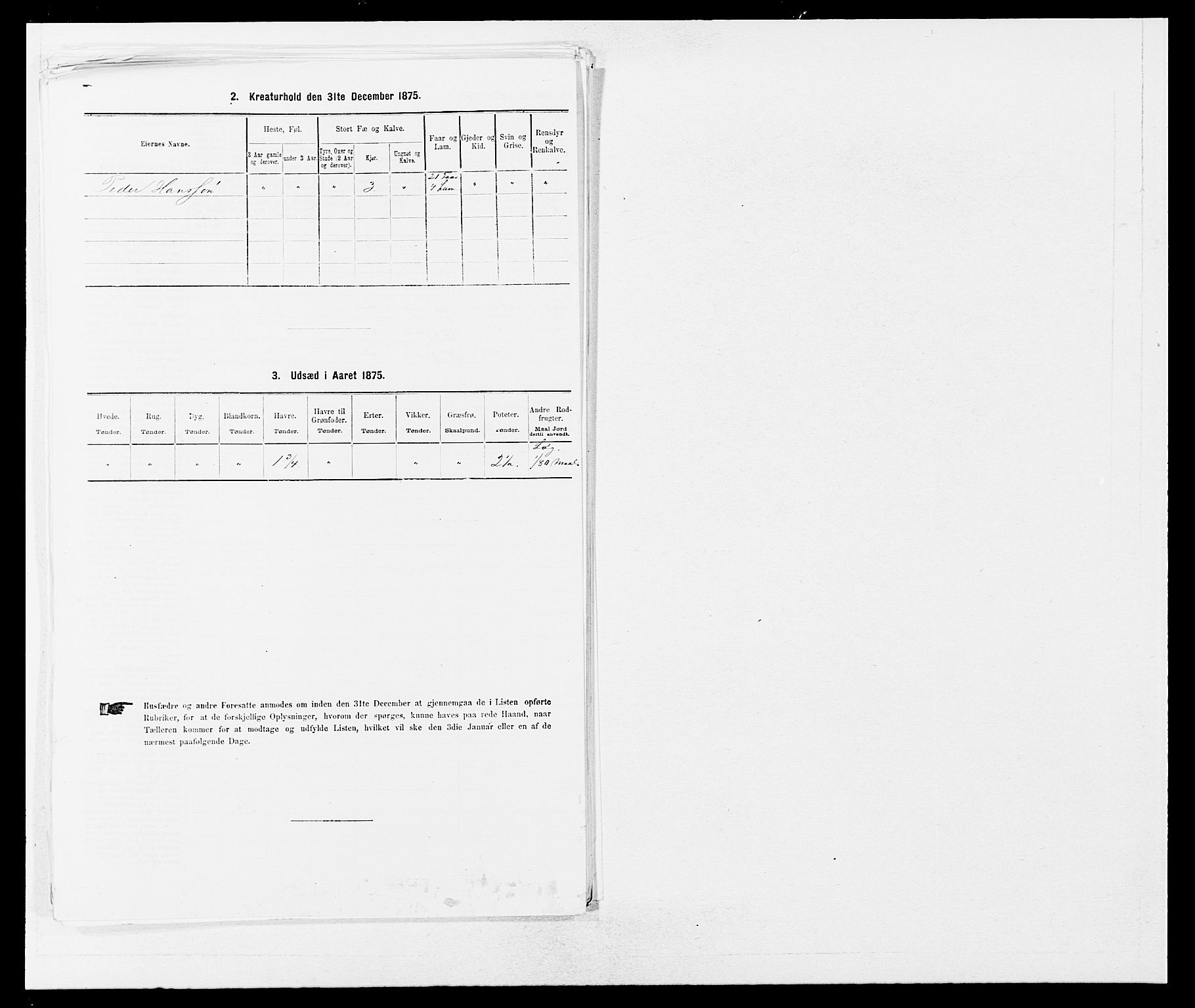 SAB, 1875 census for 1218P Finnås, 1875, p. 420