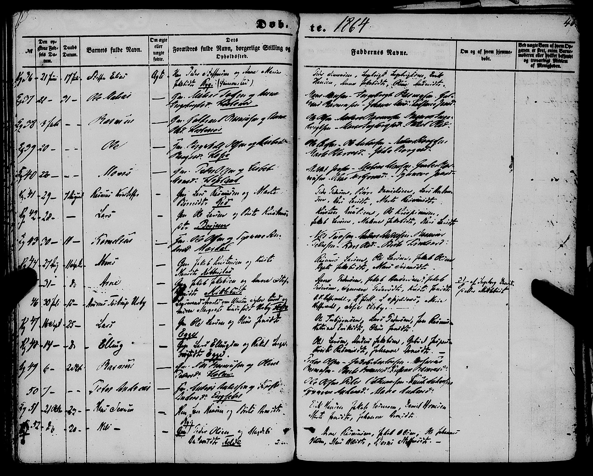 Gloppen sokneprestembete, AV/SAB-A-80101/H/Haa/Haaa/L0009: Parish register (official) no. A 9, 1855-1870, p. 46