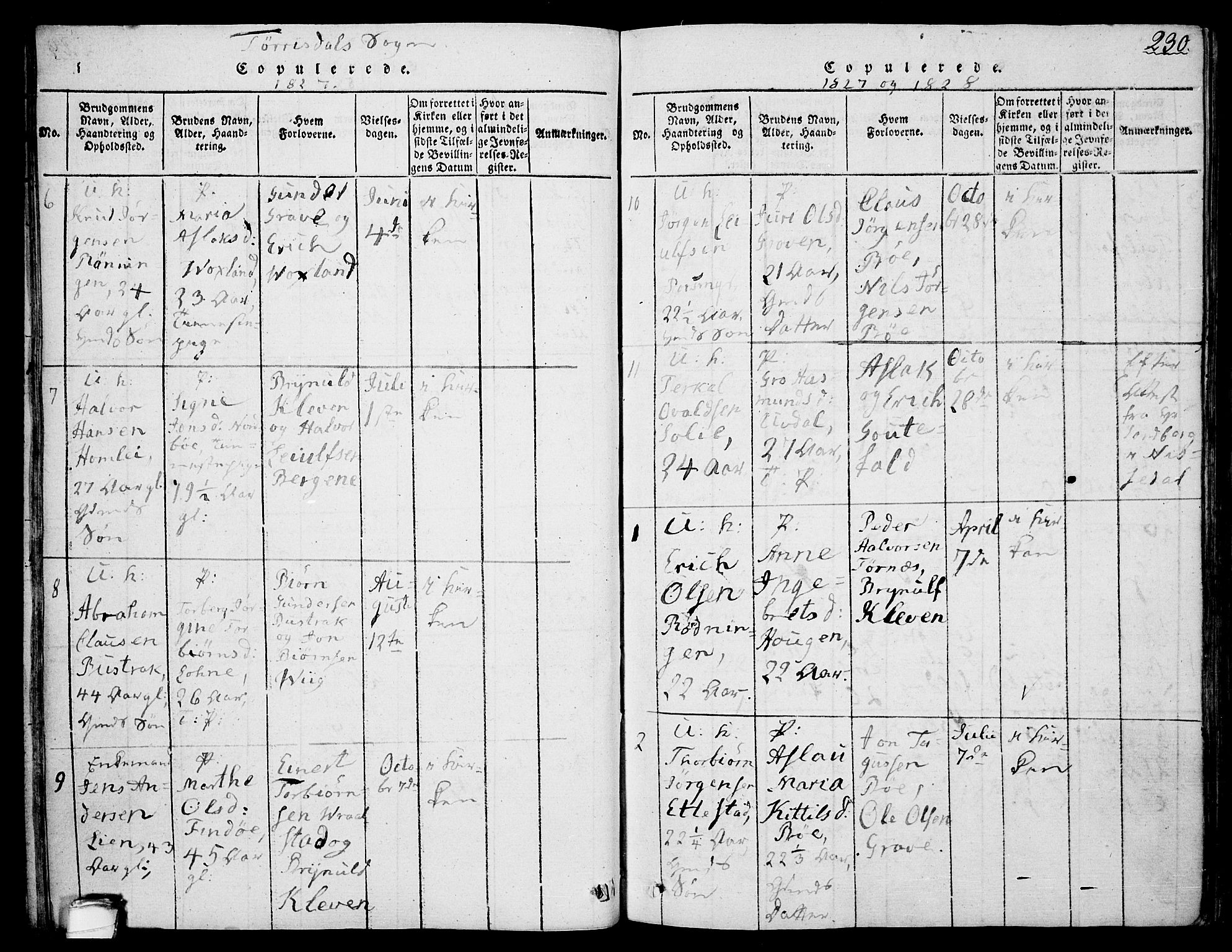 Drangedal kirkebøker, AV/SAKO-A-258/F/Fa/L0005: Parish register (official) no. 5 /2, 1814-1831, p. 230