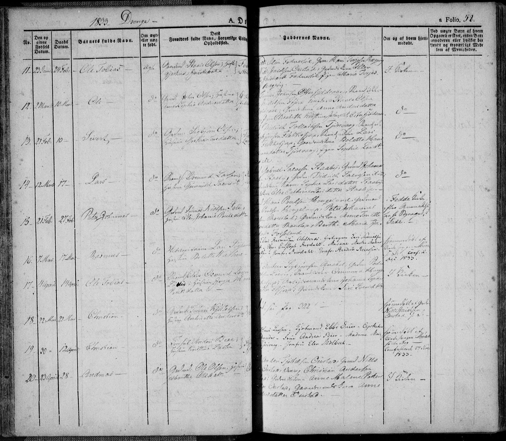 Flekkefjord sokneprestkontor, AV/SAK-1111-0012/F/Fa/Fac/L0003: Parish register (official) no. A 3, 1826-1841, p. 58