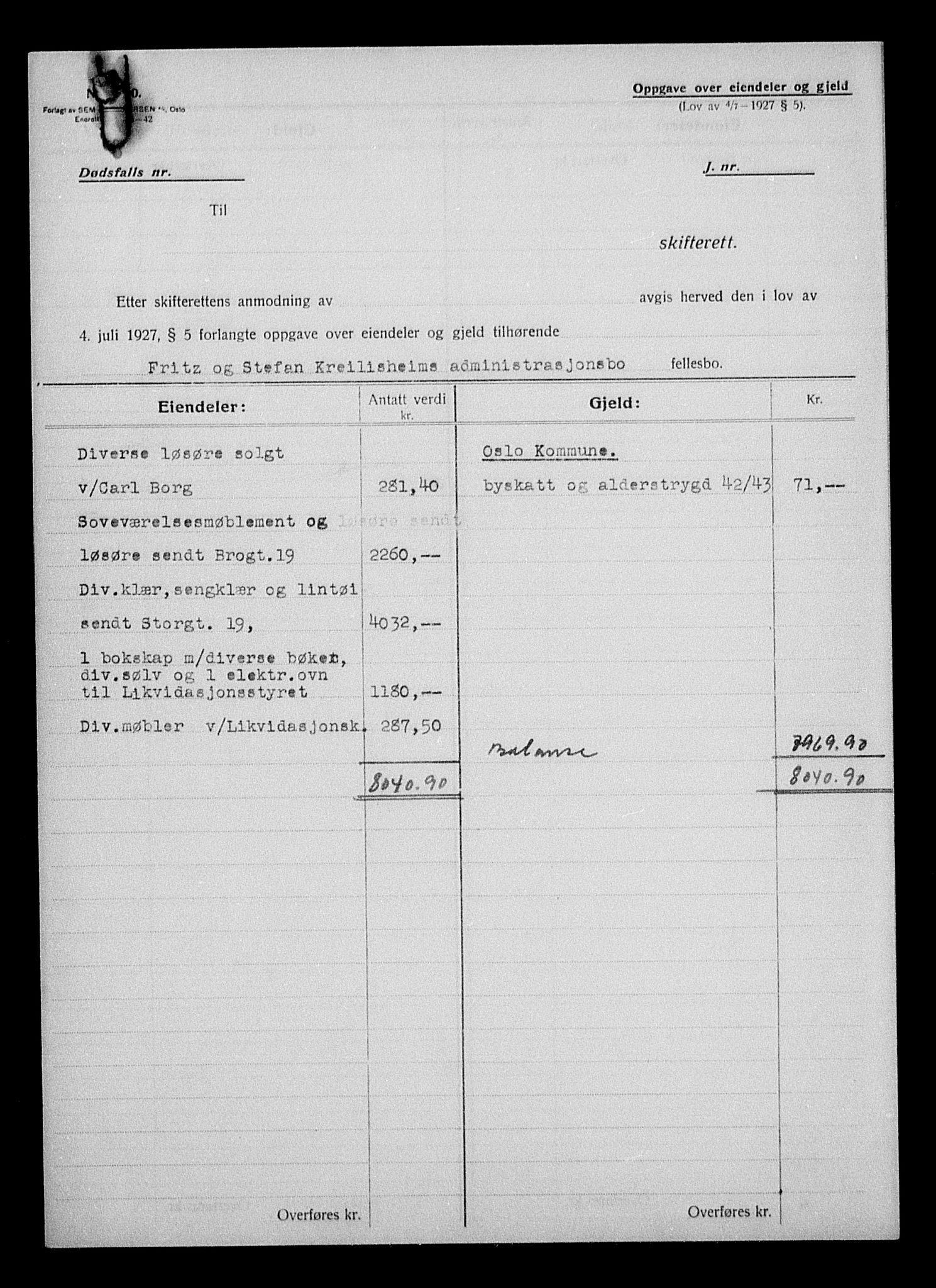 Justisdepartementet, Tilbakeføringskontoret for inndratte formuer, RA/S-1564/H/Hc/Hcc/L0953: --, 1945-1947, p. 150