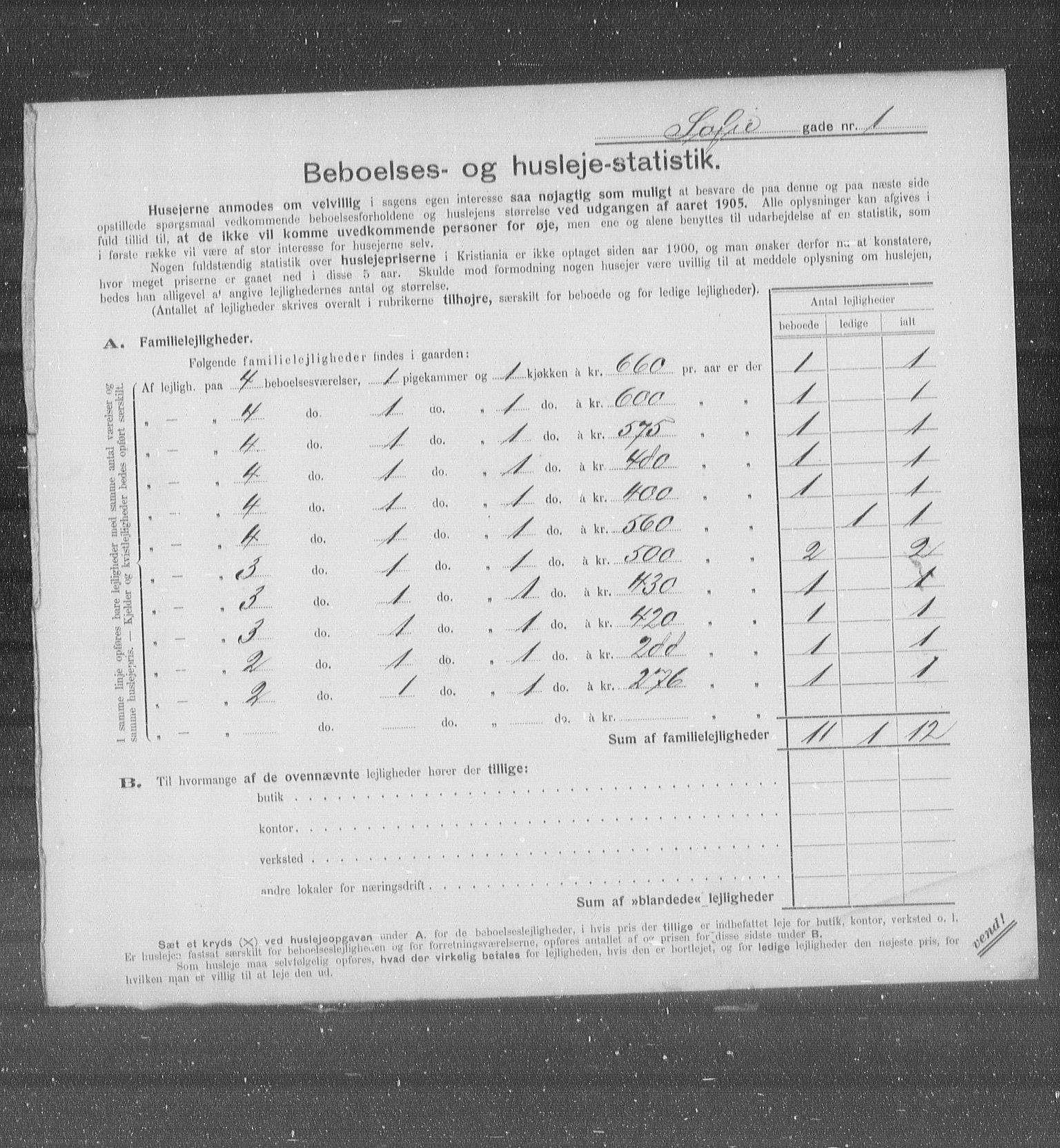 OBA, Municipal Census 1905 for Kristiania, 1905, p. 51182