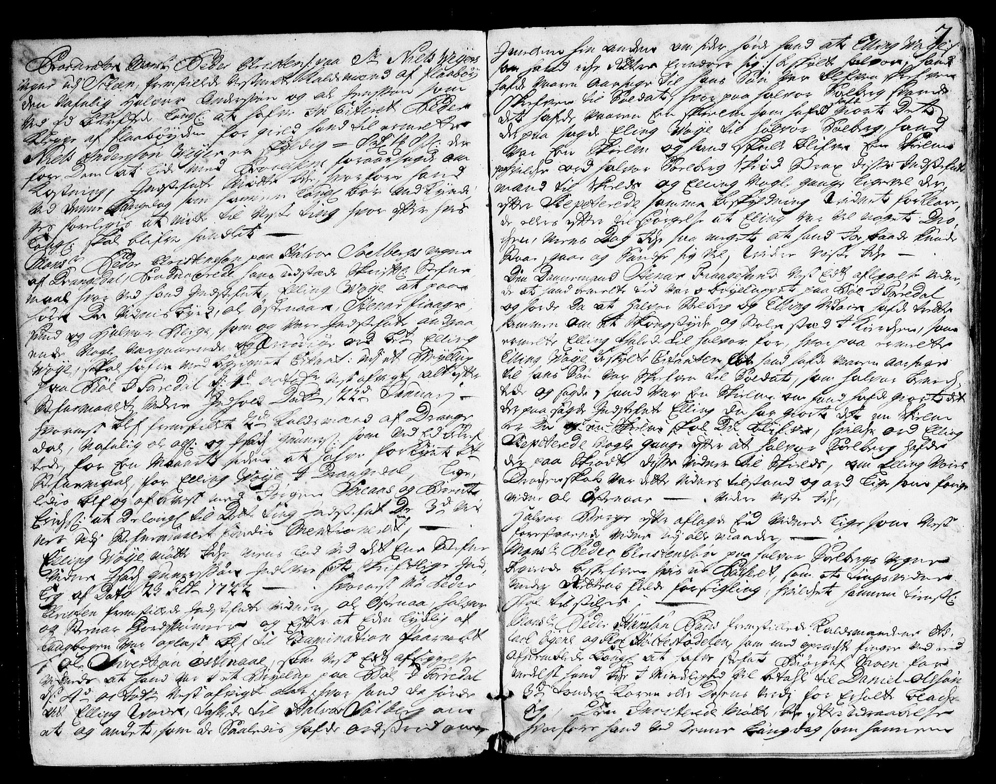 Vest-Telemark sorenskriveri, AV/SAKO-A-134/F/Fa/L0022: Tingbok, 1722-1724, p. 7