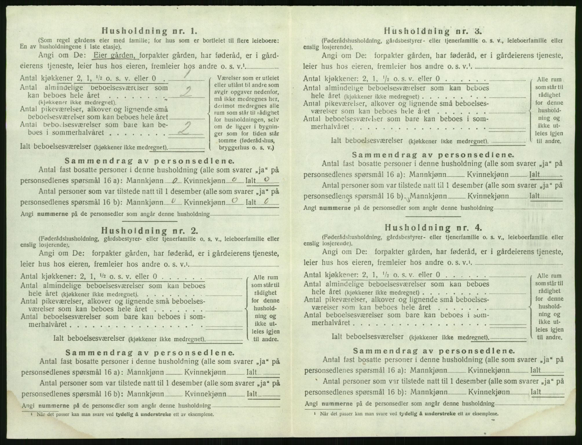 SAK, 1920 census for Øyestad, 1920, p. 1223