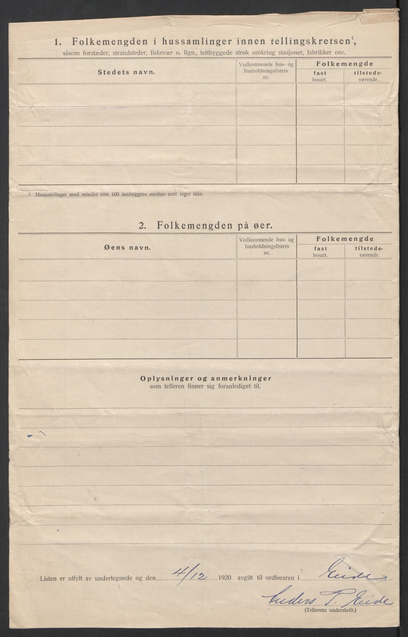 SAT, 1920 census for Eid (MR), 1920, p. 20