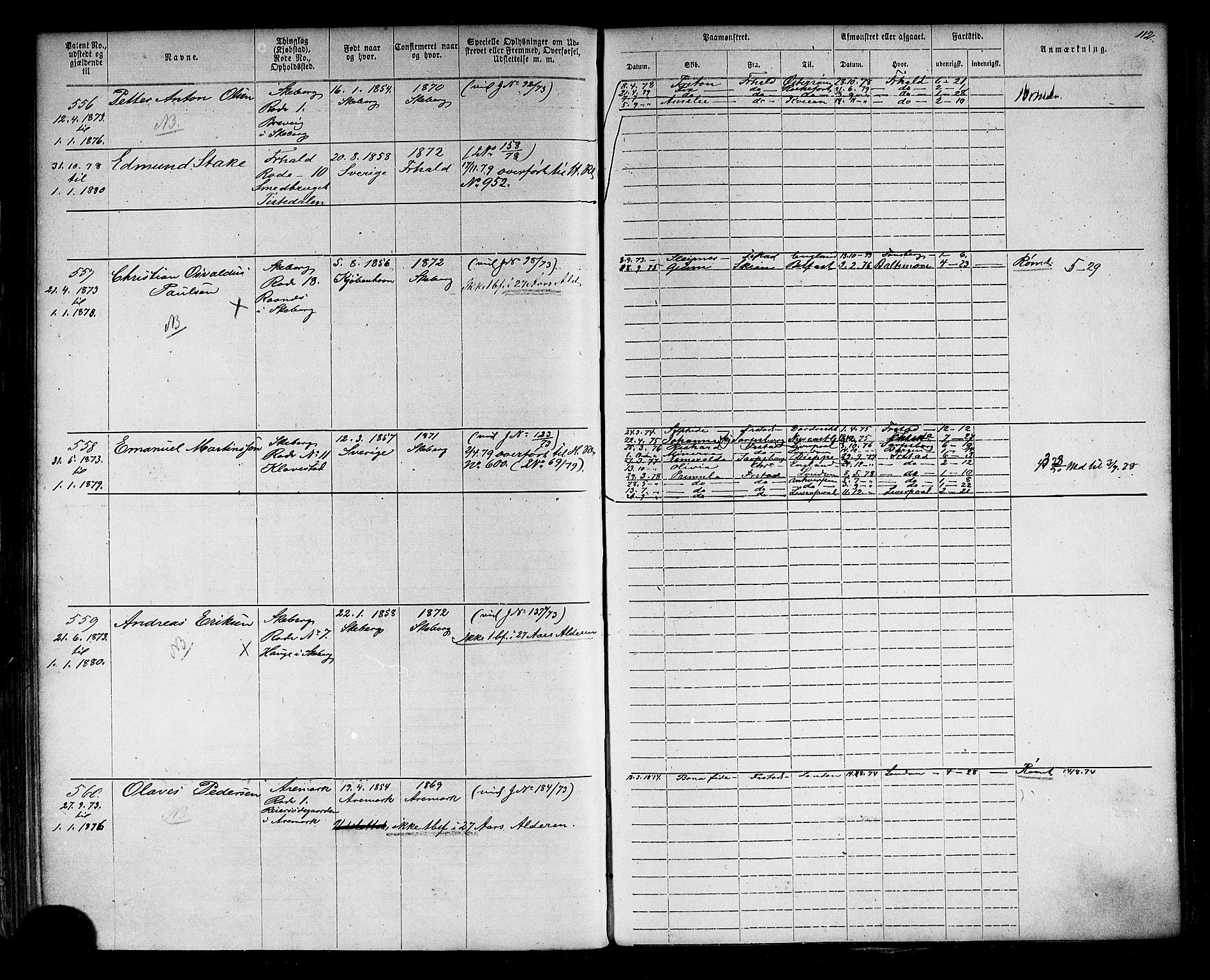 Halden mønstringskontor, AV/SAO-A-10569a/F/Fc/Fca/L0002: Annotasjonsrulle, 1868-1875, p. 129