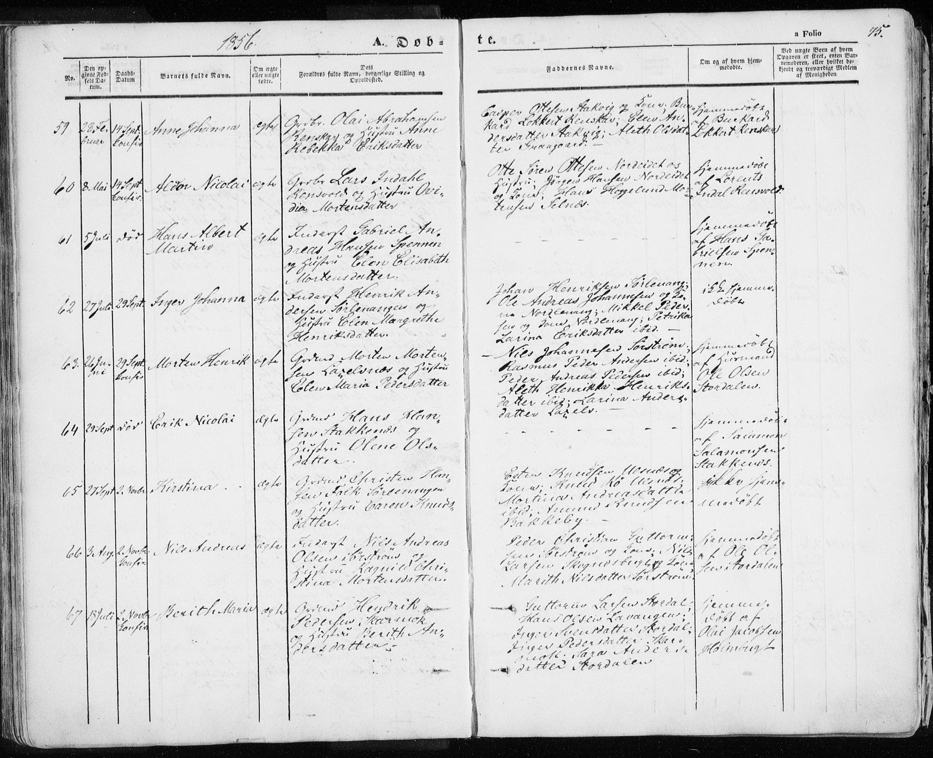 Karlsøy sokneprestembete, SATØ/S-1299/H/Ha/Haa/L0003kirke: Parish register (official) no. 3, 1843-1860, p. 75