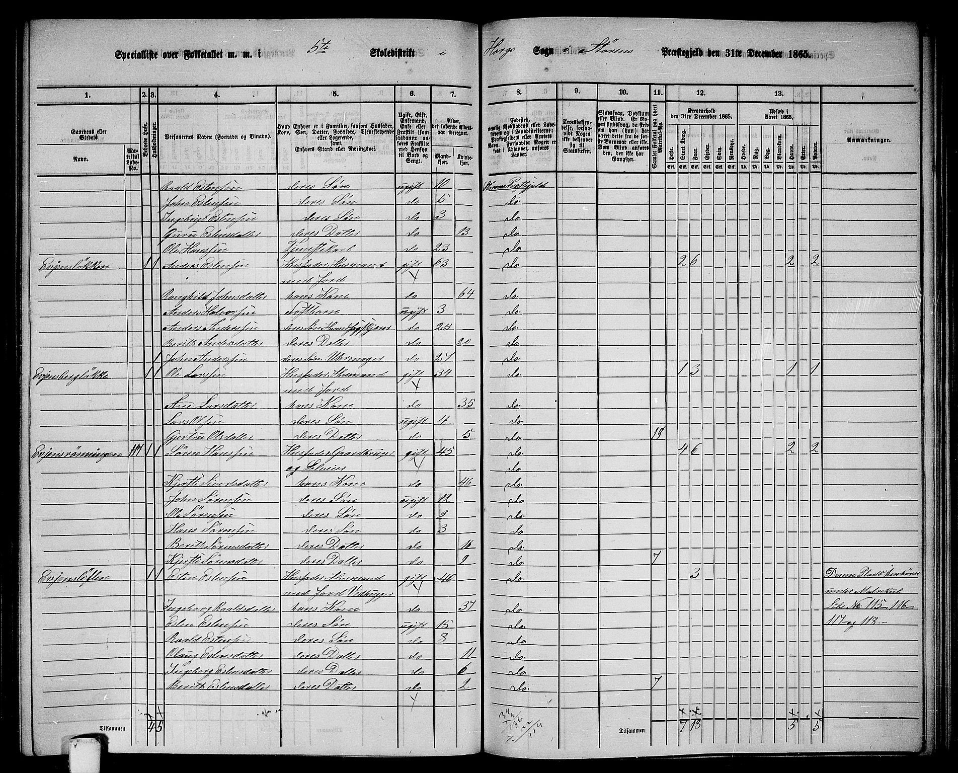 RA, 1865 census for Støren, 1865, p. 200