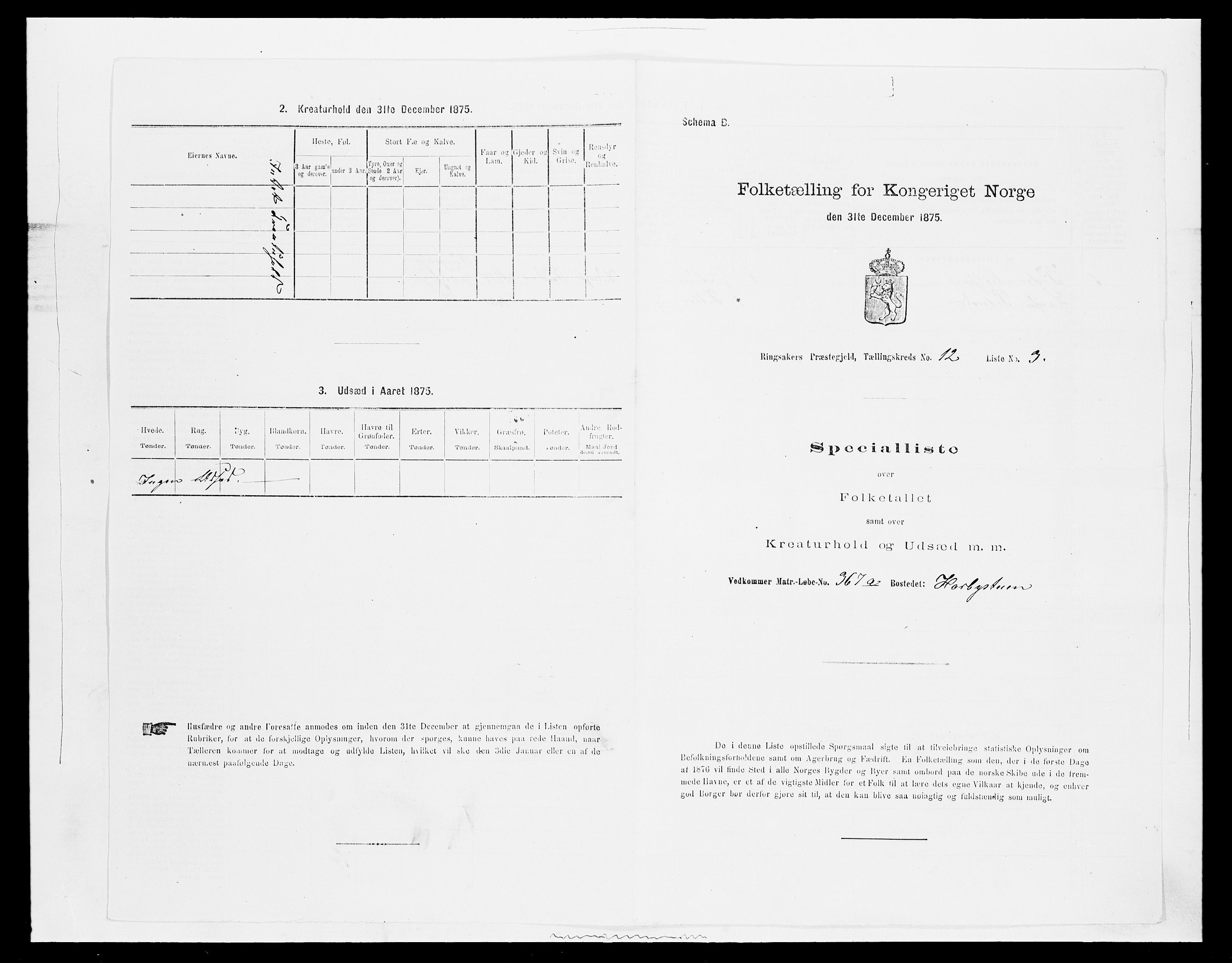 SAH, 1875 census for 0412P Ringsaker, 1875, p. 2415