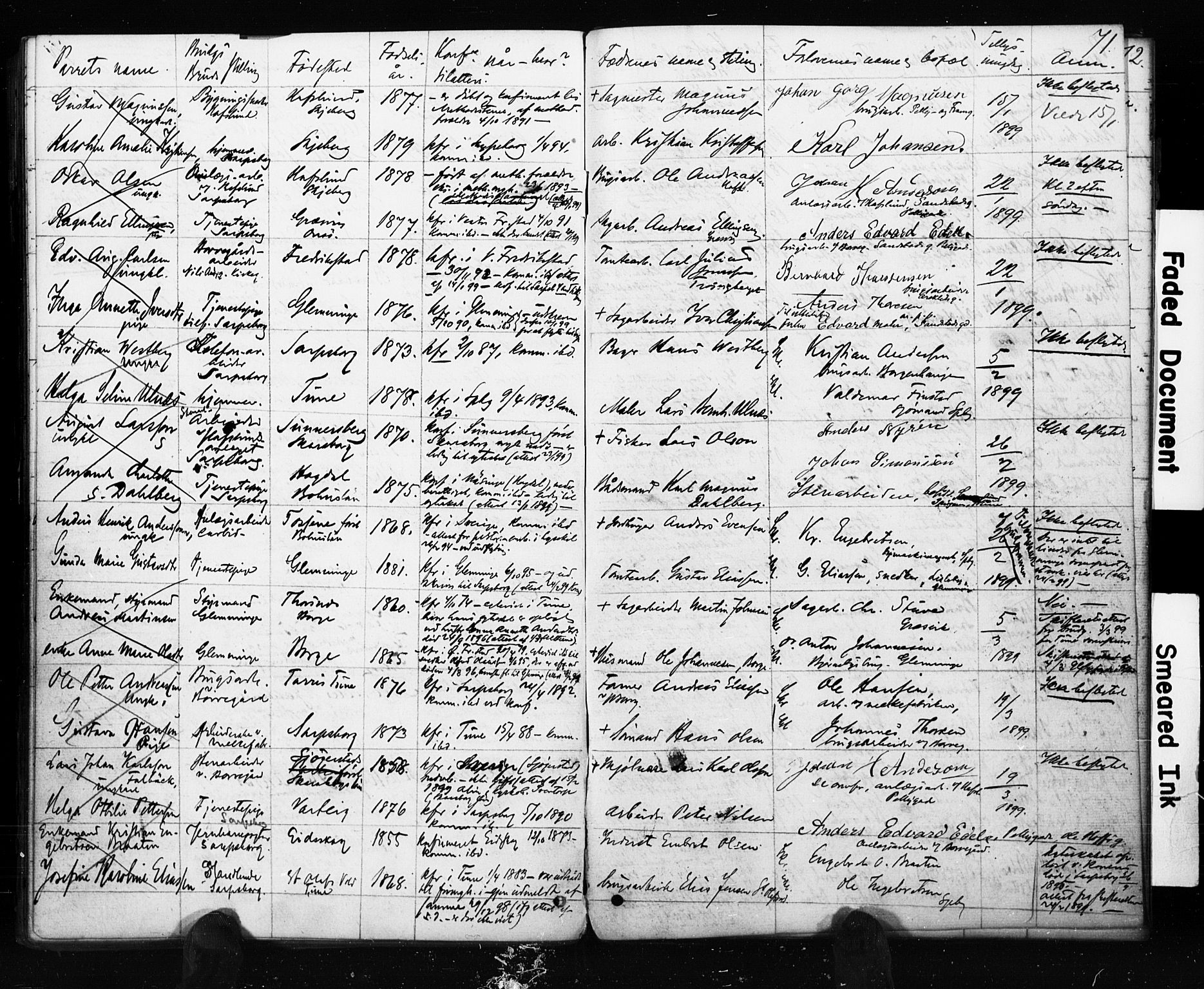 Sarpsborg prestekontor Kirkebøker, AV/SAO-A-2006/H/Ha/L0001: Banns register no. 1, 1859-1904, p. 71