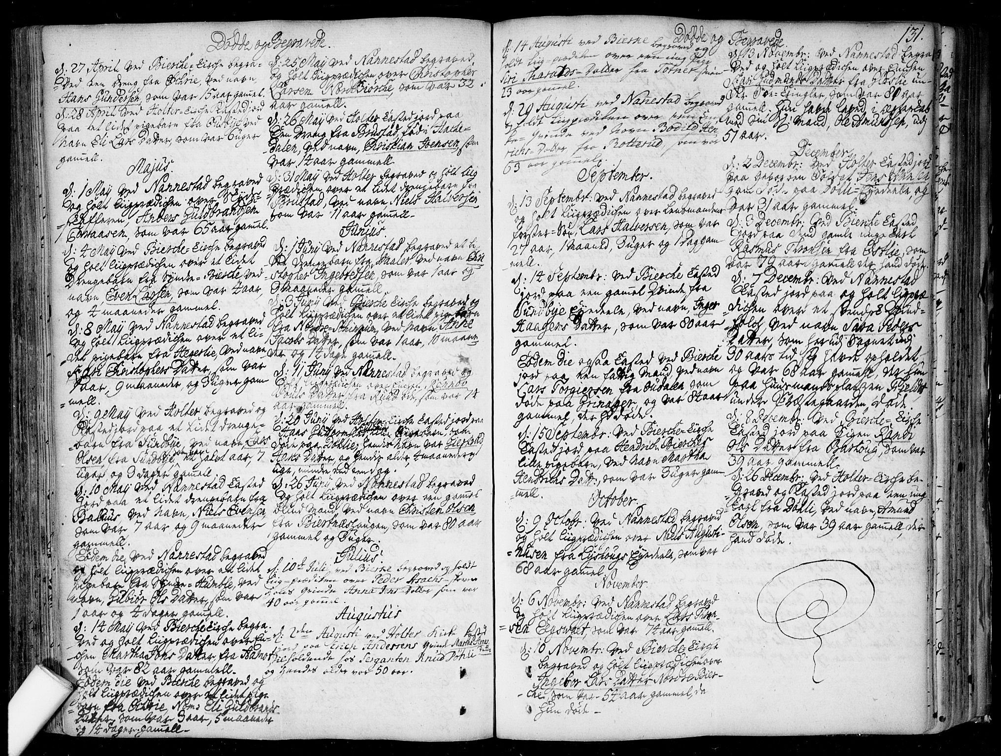 Nannestad prestekontor Kirkebøker, SAO/A-10414a/F/Fa/L0006: Parish register (official) no. I 6, 1739-1754, p. 131