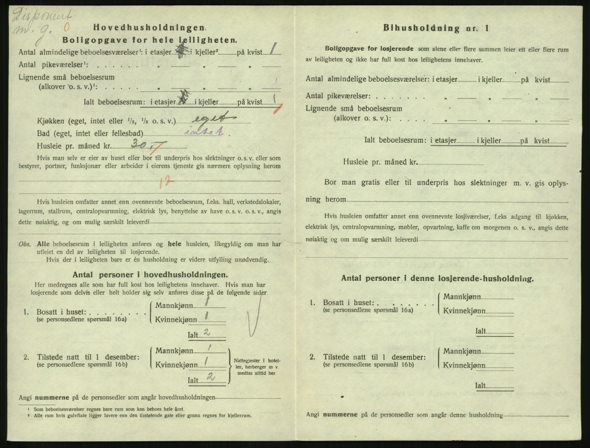 SAH, 1920 census for Lillehammer, 1920, p. 3421