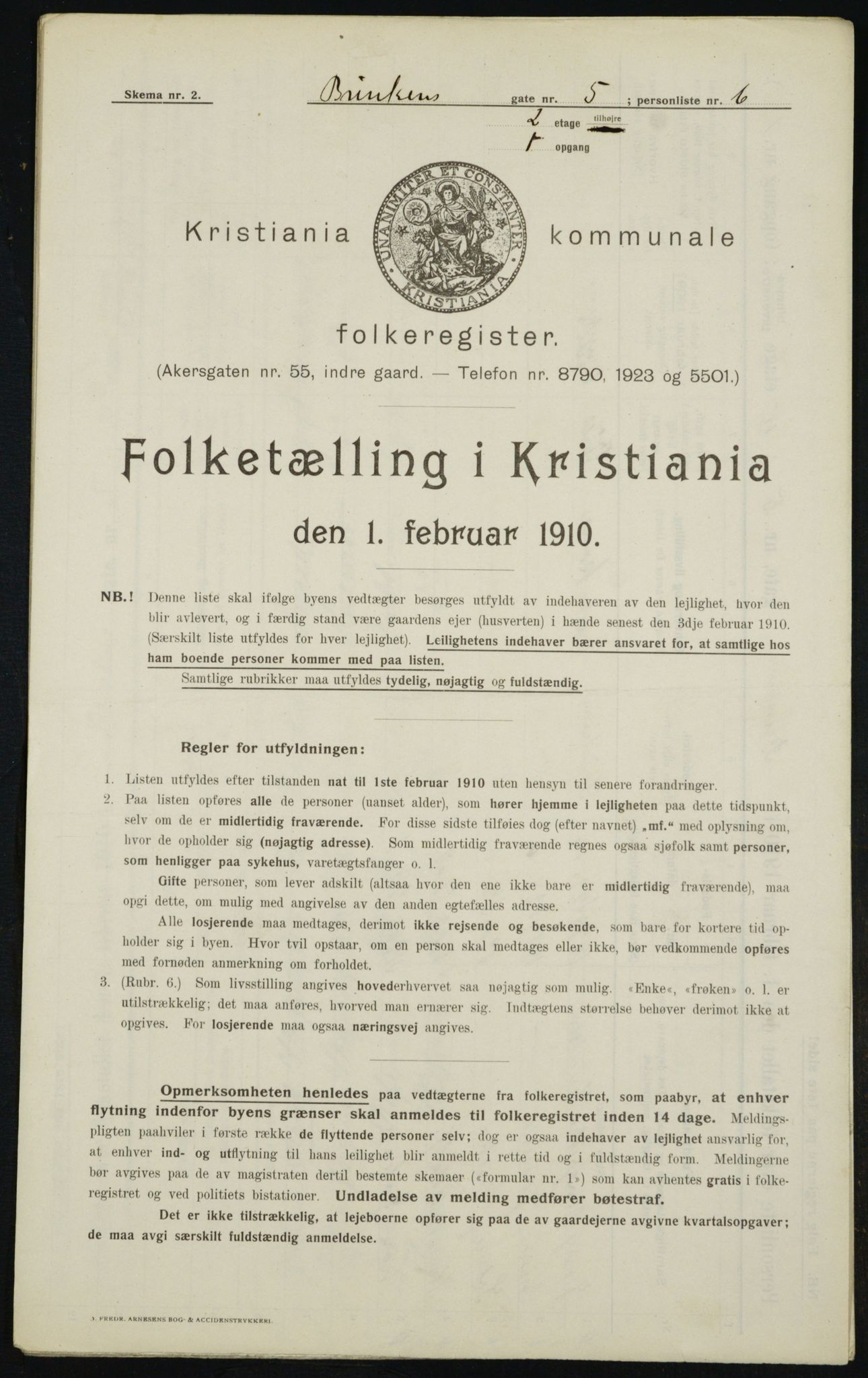 OBA, Municipal Census 1910 for Kristiania, 1910, p. 8466