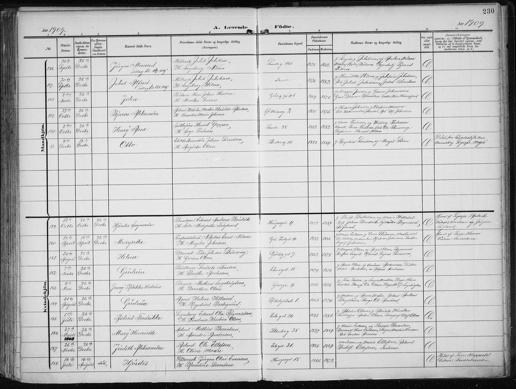 Sandviken Sokneprestembete, AV/SAB-A-77601/H/Ha/L0006: Parish register (official) no. B 3, 1901-1912, p. 230