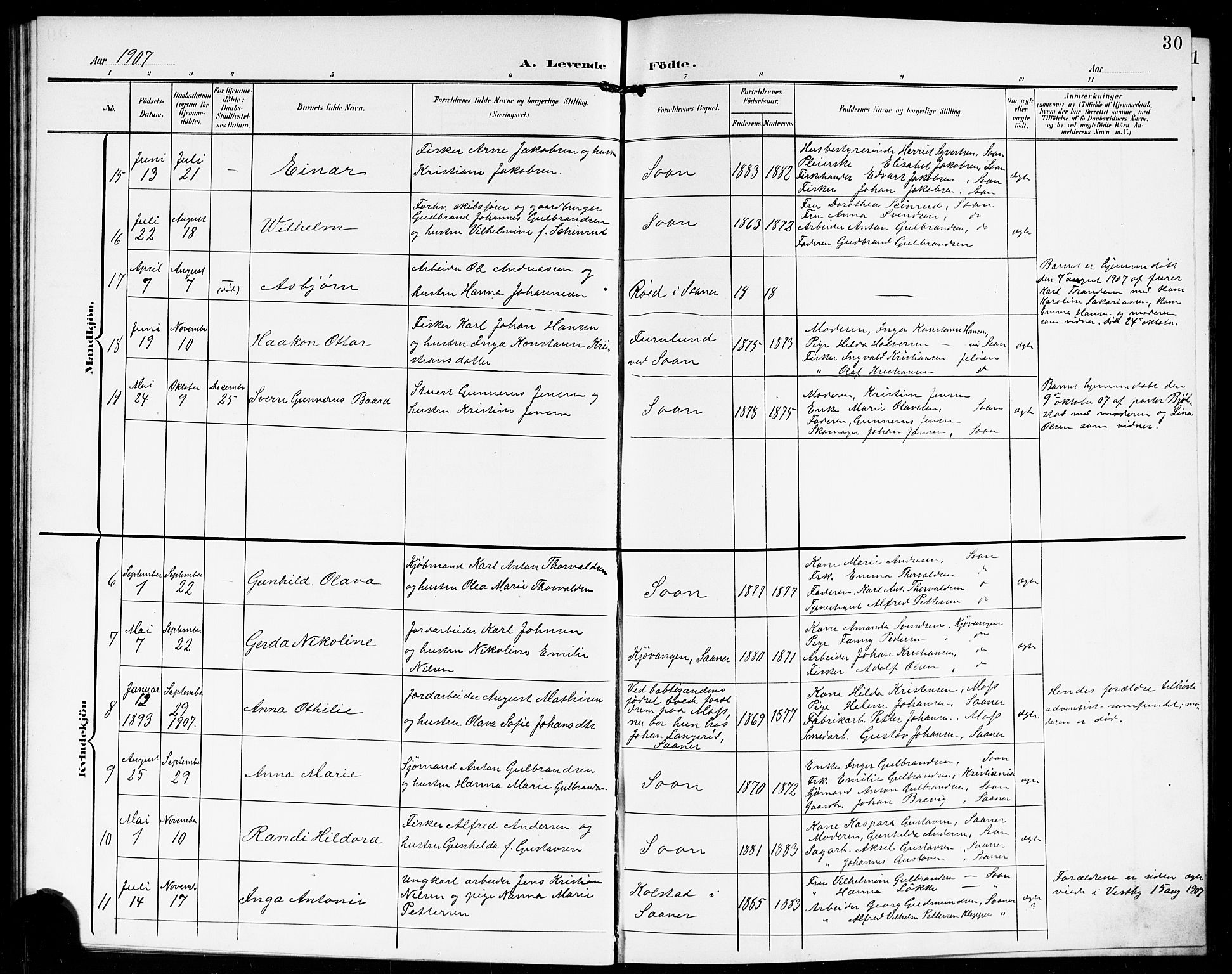 Vestby prestekontor Kirkebøker, SAO/A-10893/G/Gb/L0002: Parish register (copy) no. II 2, 1903-1914, p. 30