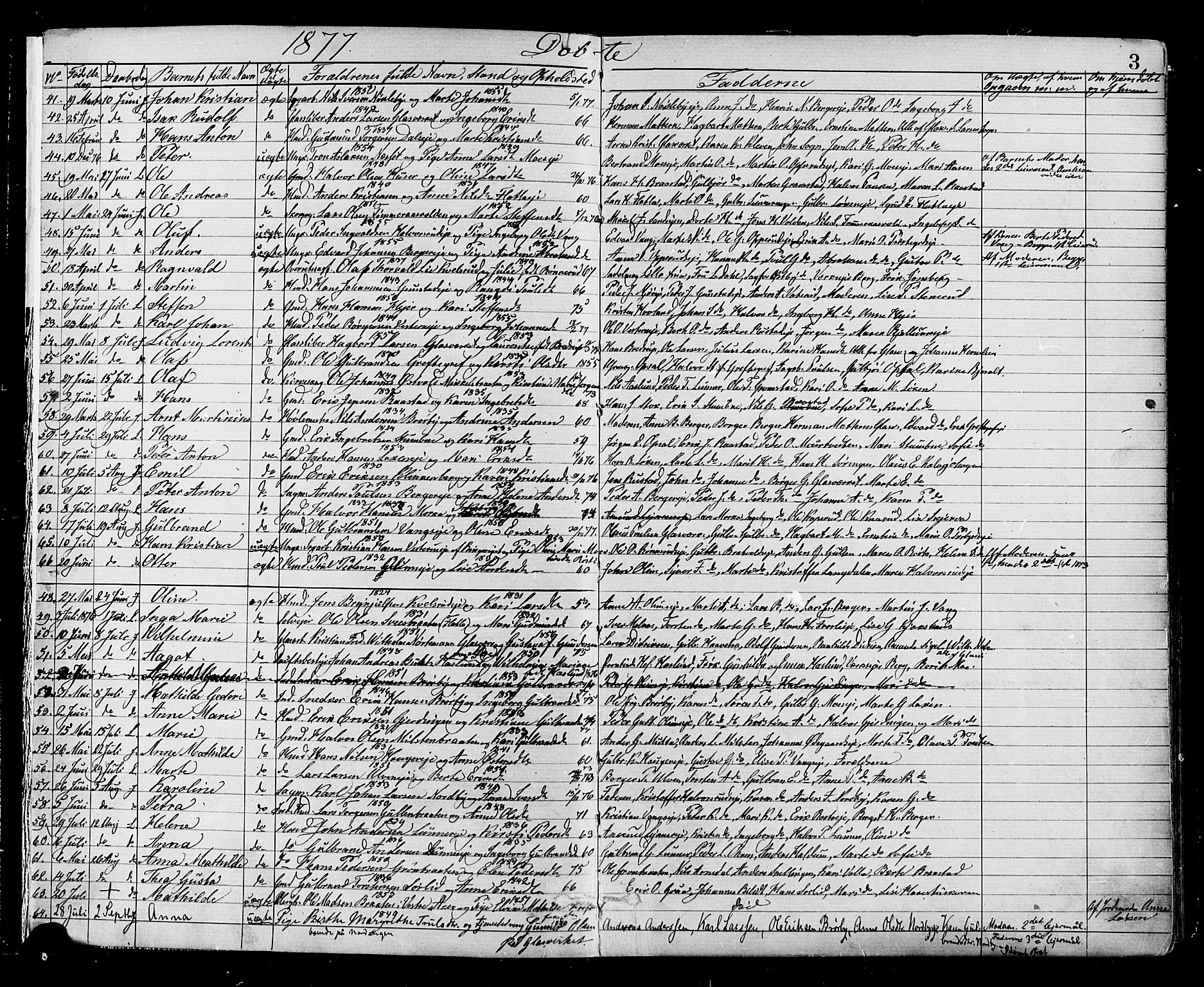 Jevnaker prestekontor, AV/SAH-PREST-116/H/Ha/Haa/L0008: Parish register (official) no. 8, 1877-1890, p. 3