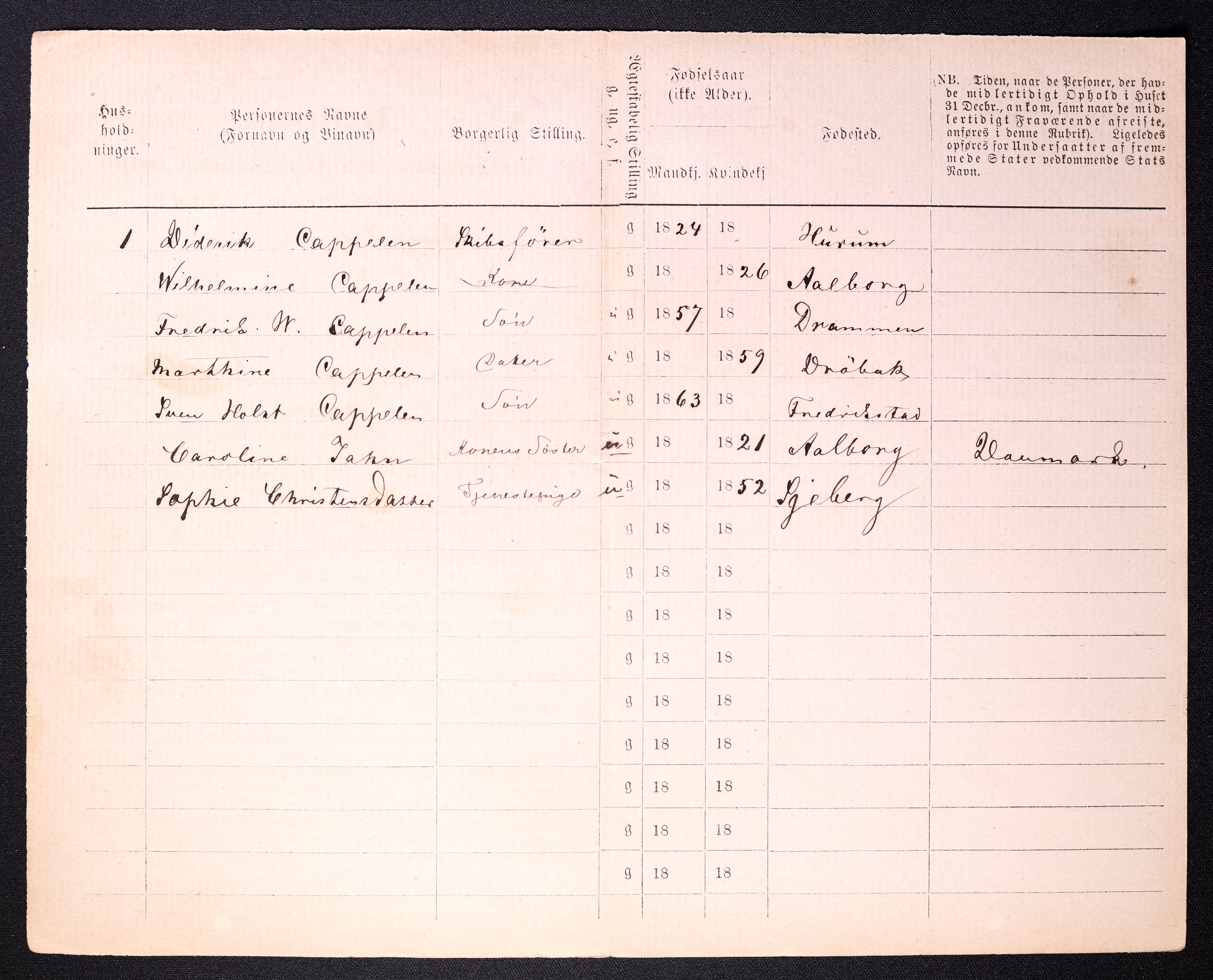 RA, 1870 census for 0103 Fredrikstad, 1870, p. 1040