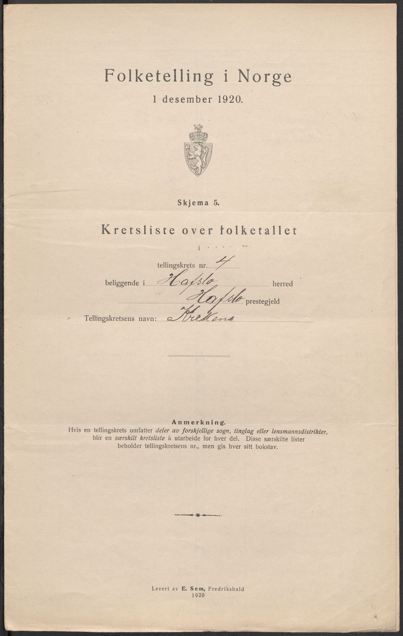 SAB, 1920 census for Hafslo, 1920, p. 14