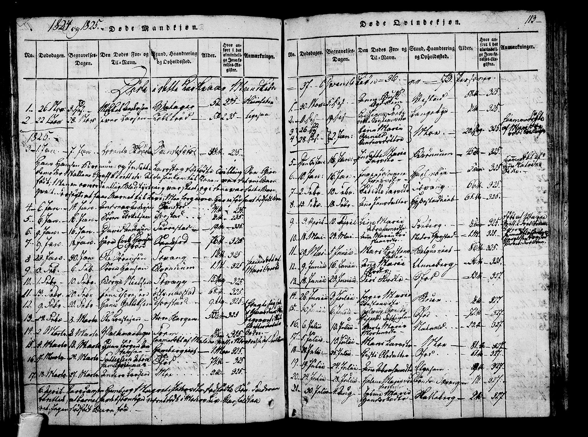 Sandar kirkebøker, SAKO/A-243/F/Fa/L0004: Parish register (official) no. 4, 1814-1832, p. 113