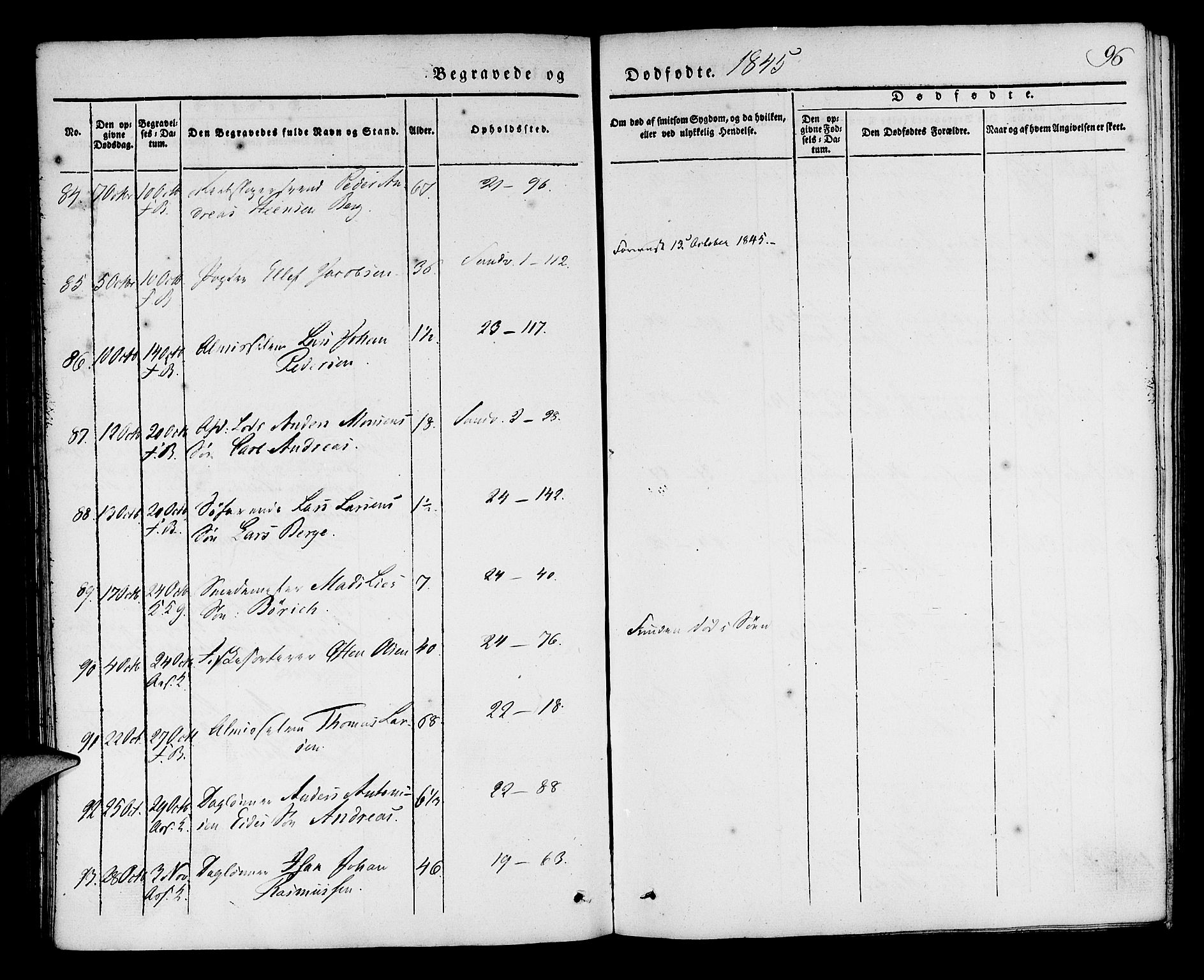 Korskirken sokneprestembete, AV/SAB-A-76101/H/Haa/L0043: Parish register (official) no. E 1, 1834-1848, p. 96