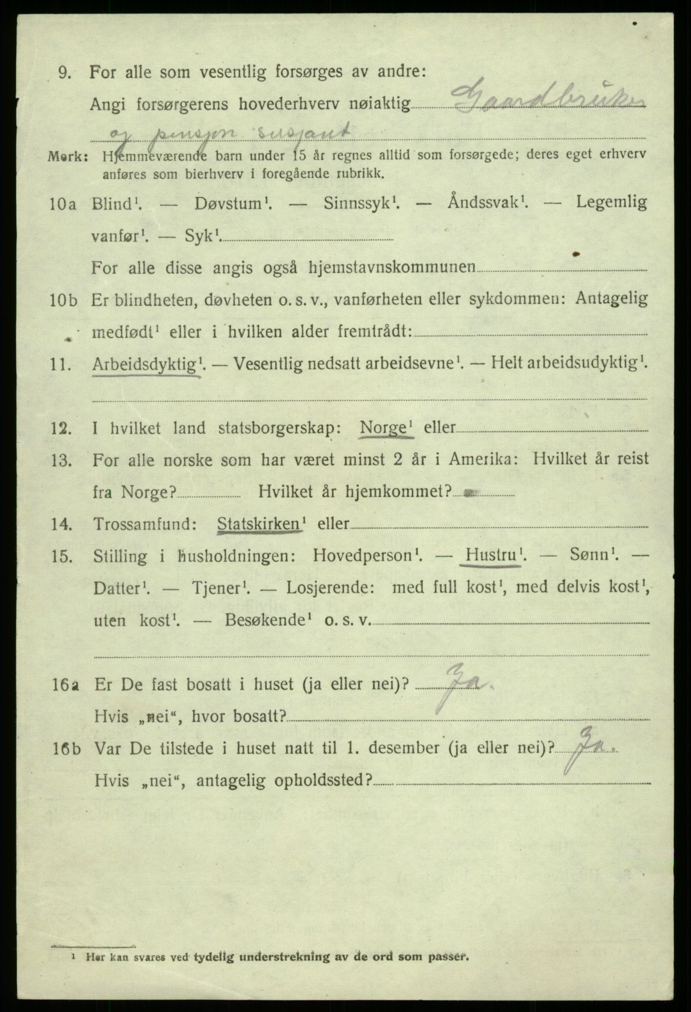 SAB, 1920 census for Hålandsdal, 1920, p. 1257