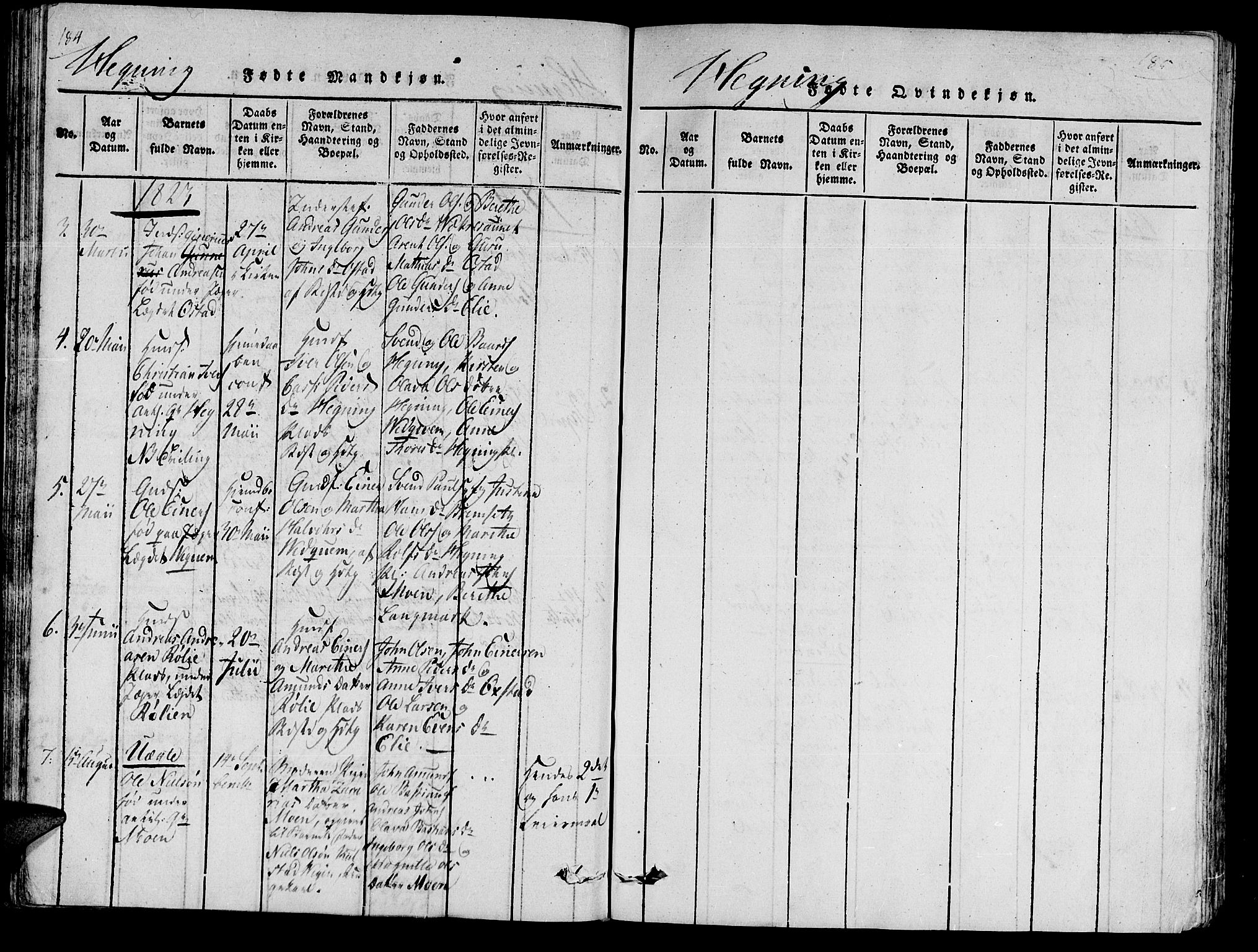 Ministerialprotokoller, klokkerbøker og fødselsregistre - Nord-Trøndelag, SAT/A-1458/735/L0333: Parish register (official) no. 735A04 /3, 1816-1825, p. 184-185