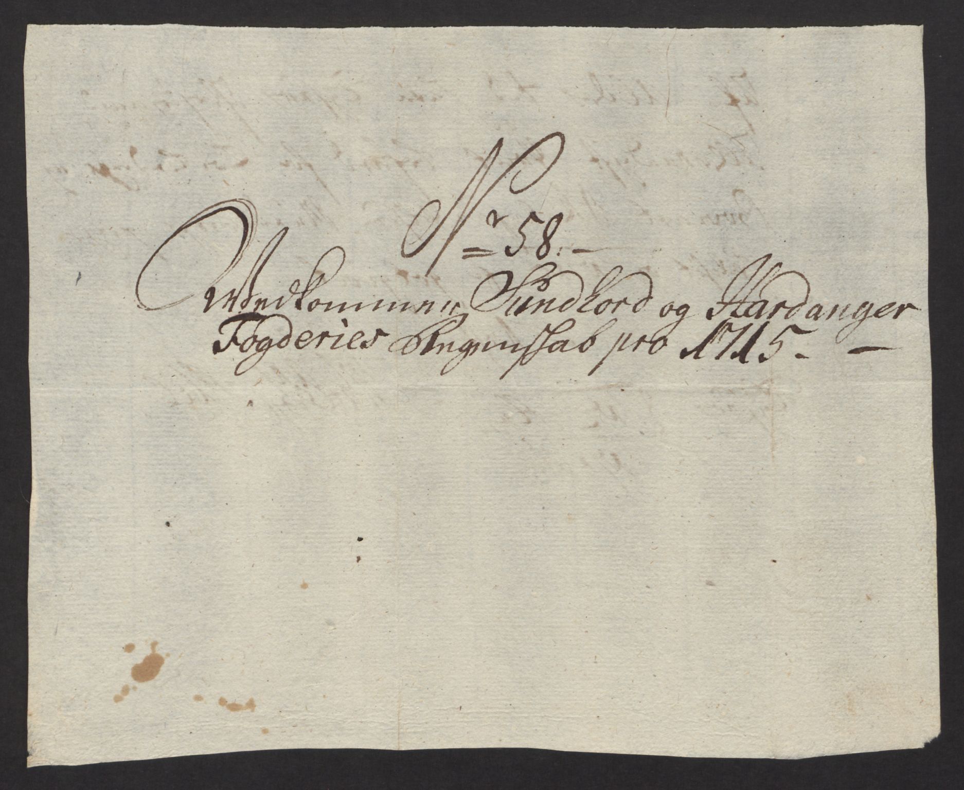 Rentekammeret inntil 1814, Reviderte regnskaper, Fogderegnskap, AV/RA-EA-4092/R48/L2991: Fogderegnskap Sunnhordland og Hardanger, 1715, p. 401