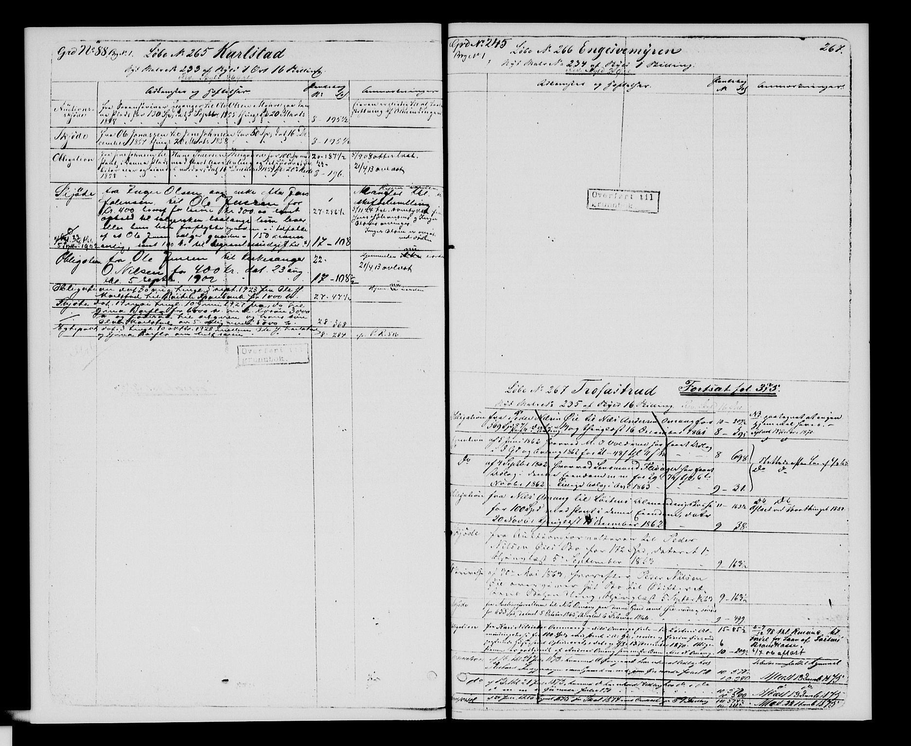 Sør-Hedmark sorenskriveri, SAH/TING-014/H/Ha/Hac/Hacc/L0001: Mortgage register no. 3.1, 1855-1943, p. 267
