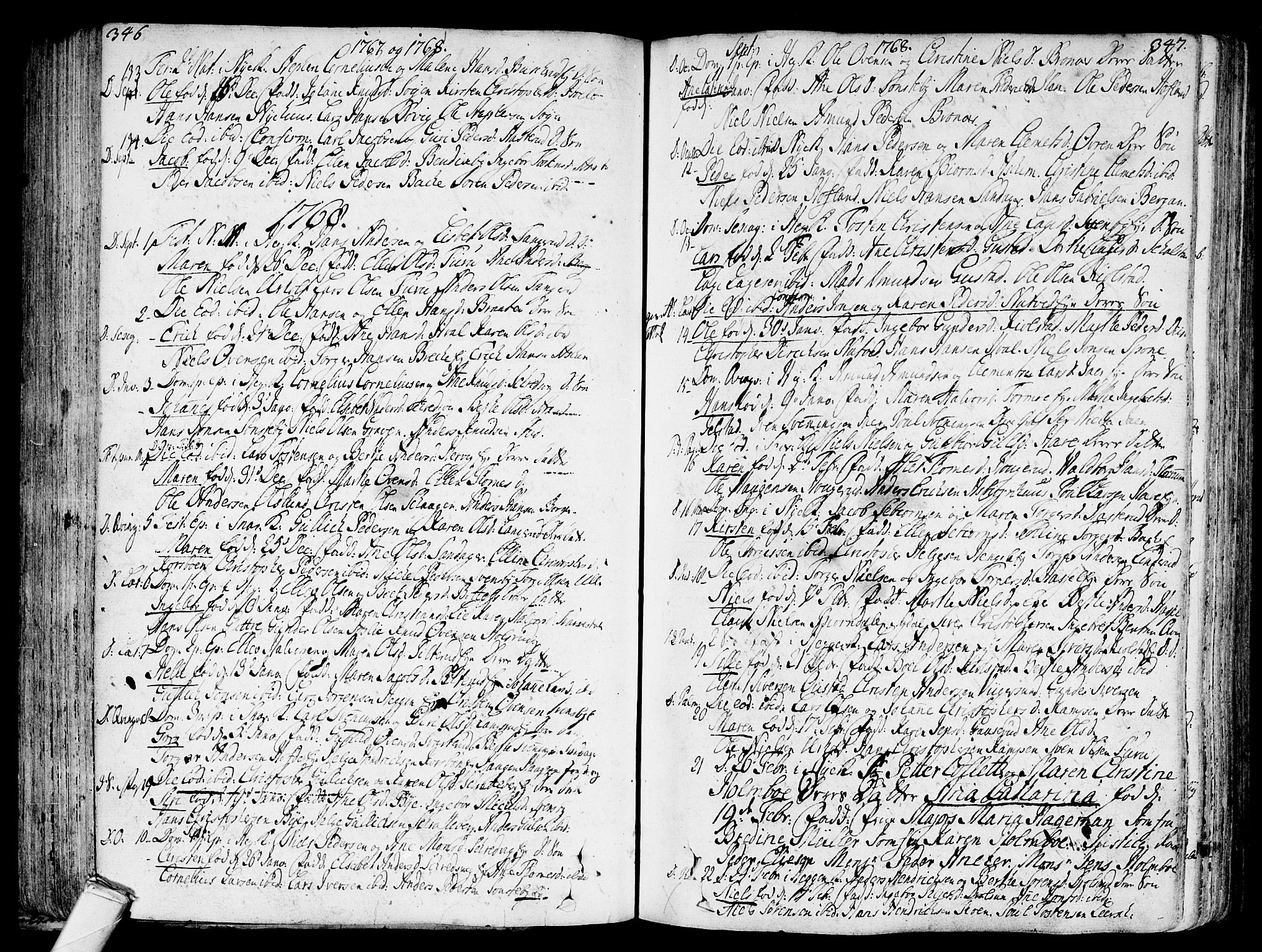 Modum kirkebøker, AV/SAKO-A-234/F/Fa/L0002: Parish register (official) no. 2, 1741-1782, p. 346-347