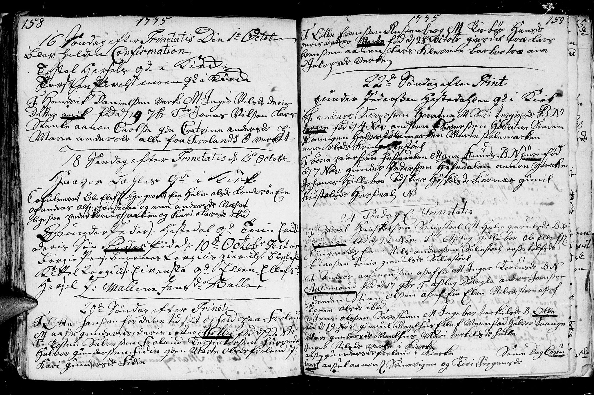 Froland sokneprestkontor, AV/SAK-1111-0013/F/Fb/L0003: Parish register (copy) no. B 3, 1759-1776, p. 158-159