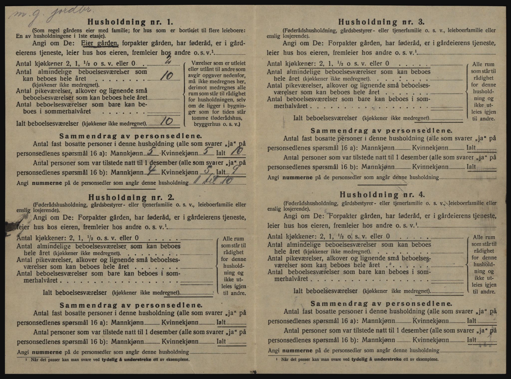 SAT, 1920 census for Horg, 1920, p. 47