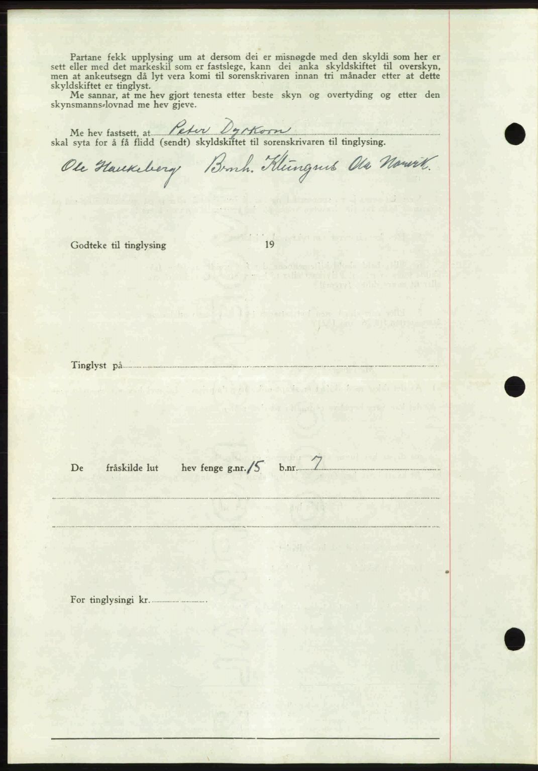 Romsdal sorenskriveri, AV/SAT-A-4149/1/2/2C: Mortgage book no. A22, 1947-1947, Diary no: : 195/1947