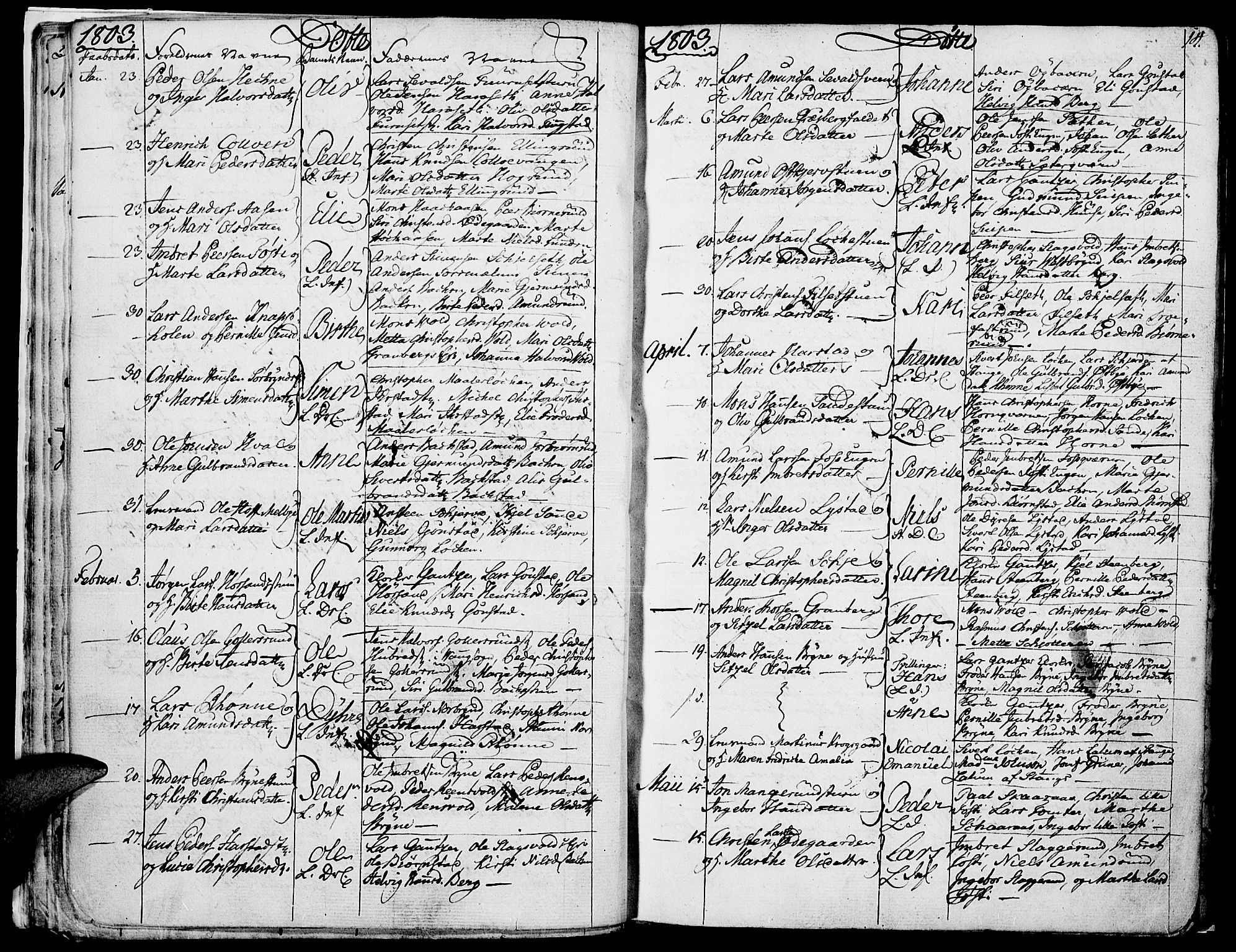 Romedal prestekontor, AV/SAH-PREST-004/K/L0001: Parish register (official) no. 1, 1799-1814, p. 14