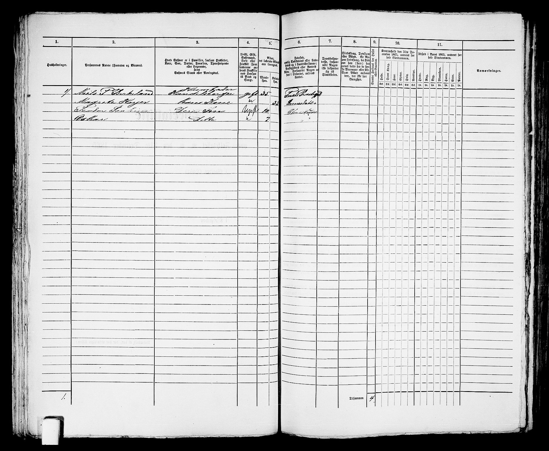 RA, 1865 census for Kristiansand, 1865, p. 590