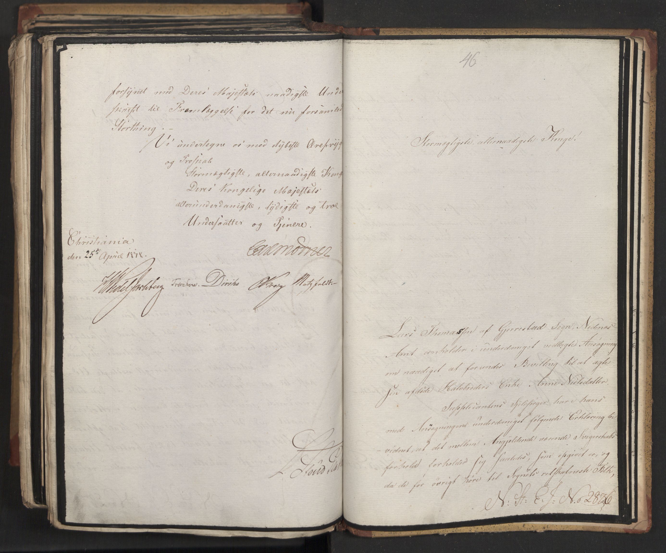 Statsrådsavdelingen i Stockholm, AV/RA-S-1003/D/Da/L0013: Regjeringsinnstillinger nr. 2761-2889, 1818, p. 586