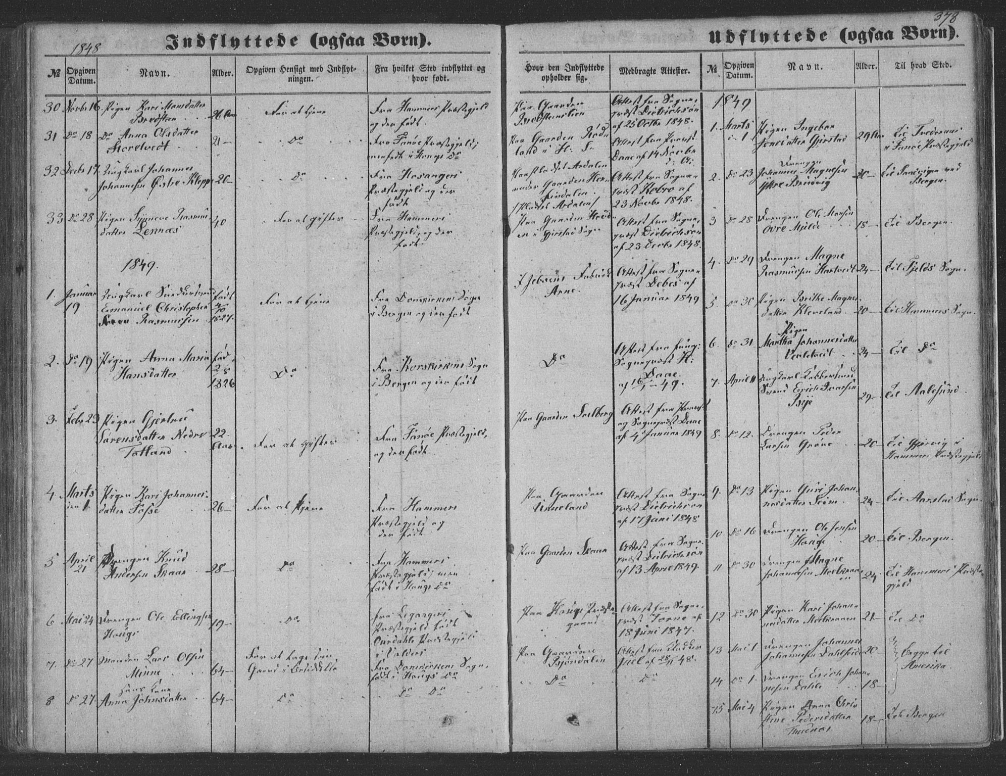 Haus sokneprestembete, SAB/A-75601/H/Haa: Parish register (official) no. A 16 II, 1848-1857, p. 378