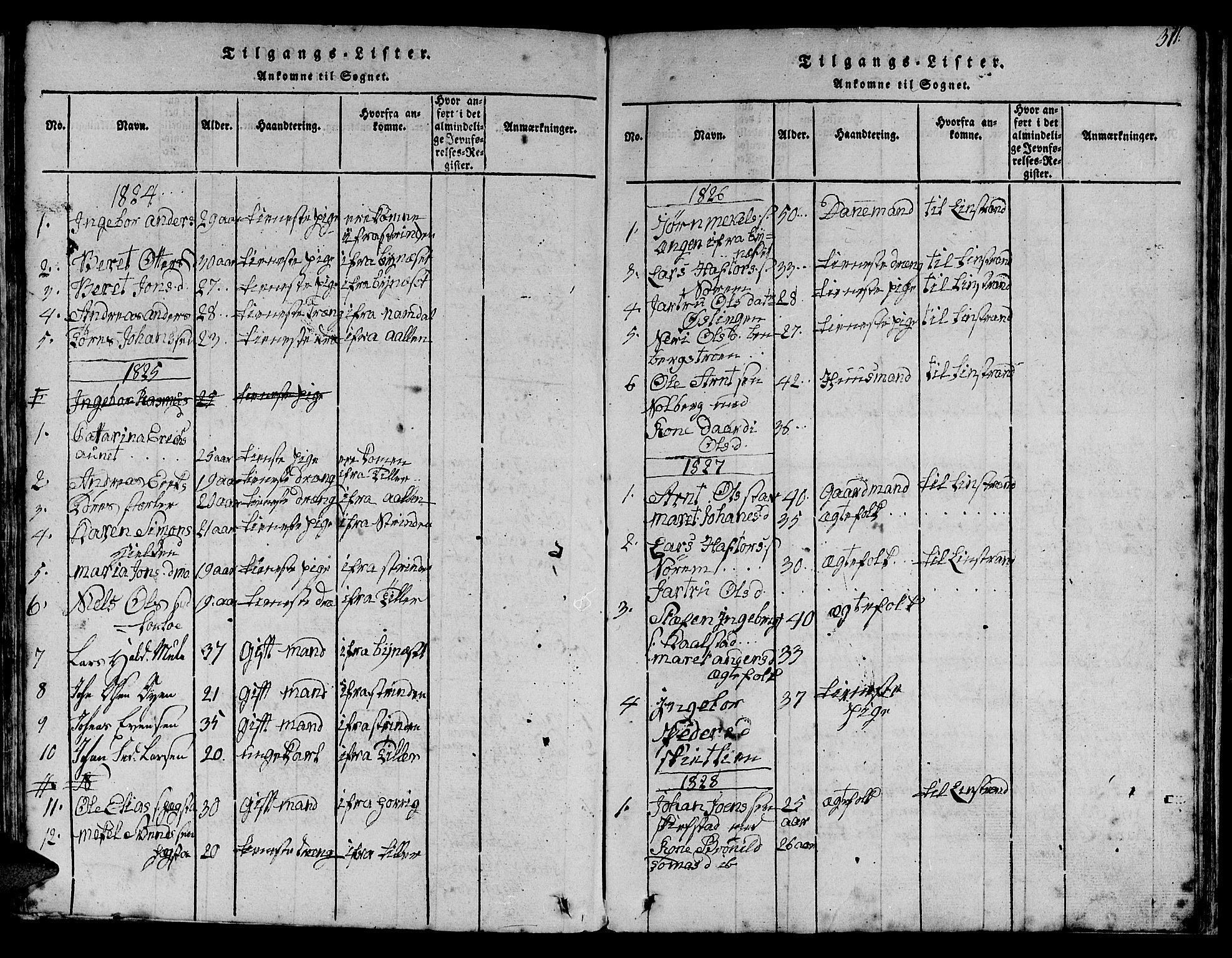 Ministerialprotokoller, klokkerbøker og fødselsregistre - Sør-Trøndelag, SAT/A-1456/613/L0393: Parish register (copy) no. 613C01, 1816-1886, p. 311