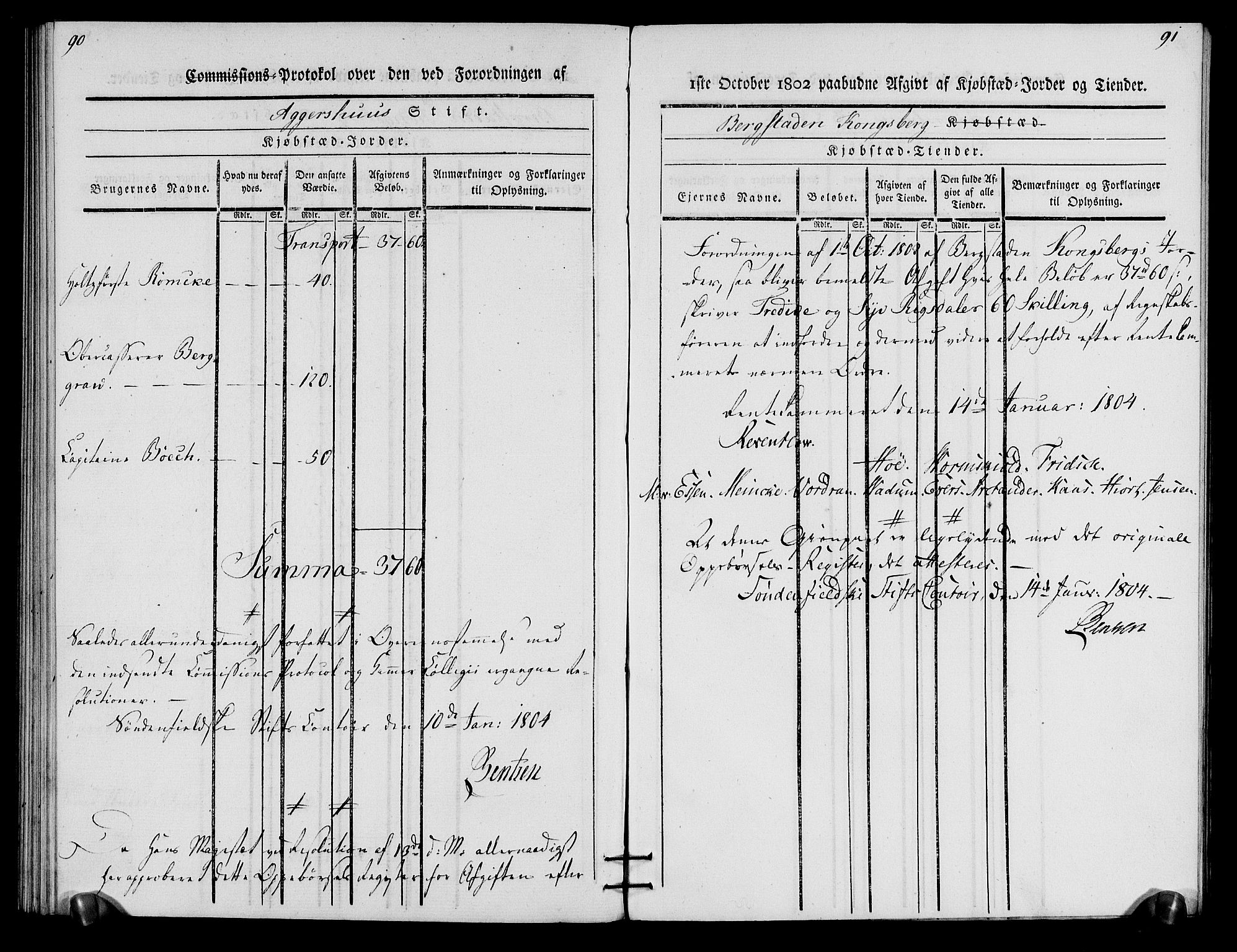 Rentekammeret inntil 1814, Realistisk ordnet avdeling, AV/RA-EA-4070/N/Ne/Nea/L0057b: Numedal og Sandsvær fogderi. Oppebørselsregister for Kongsberg bergstad, 1803-1804, p. 49