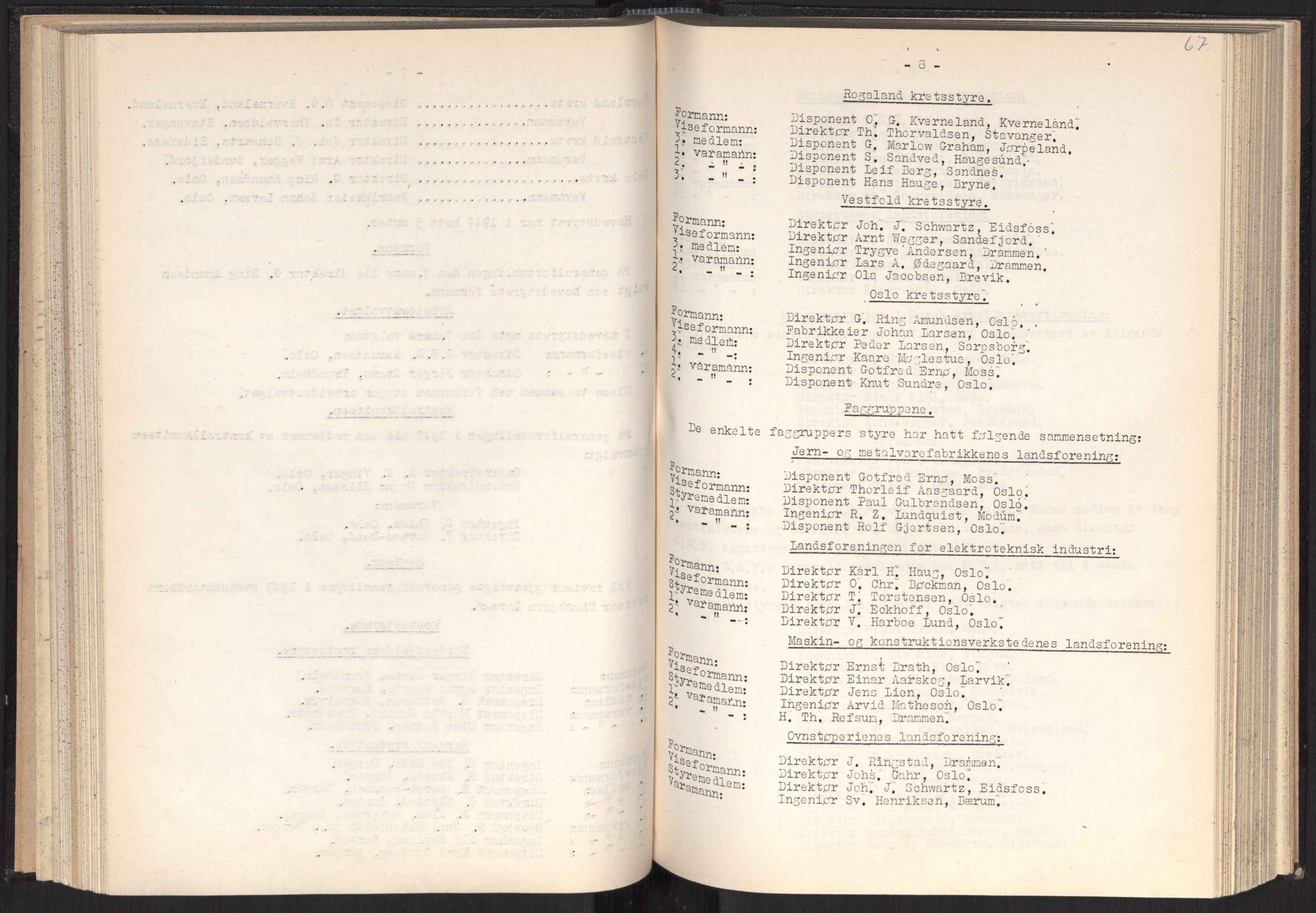 Teknologibedriftenes Landsforening TBL, AV/RA-PA-1700/A/Ad/L0007: Årsberetning med register, 1940-1951, p. 67