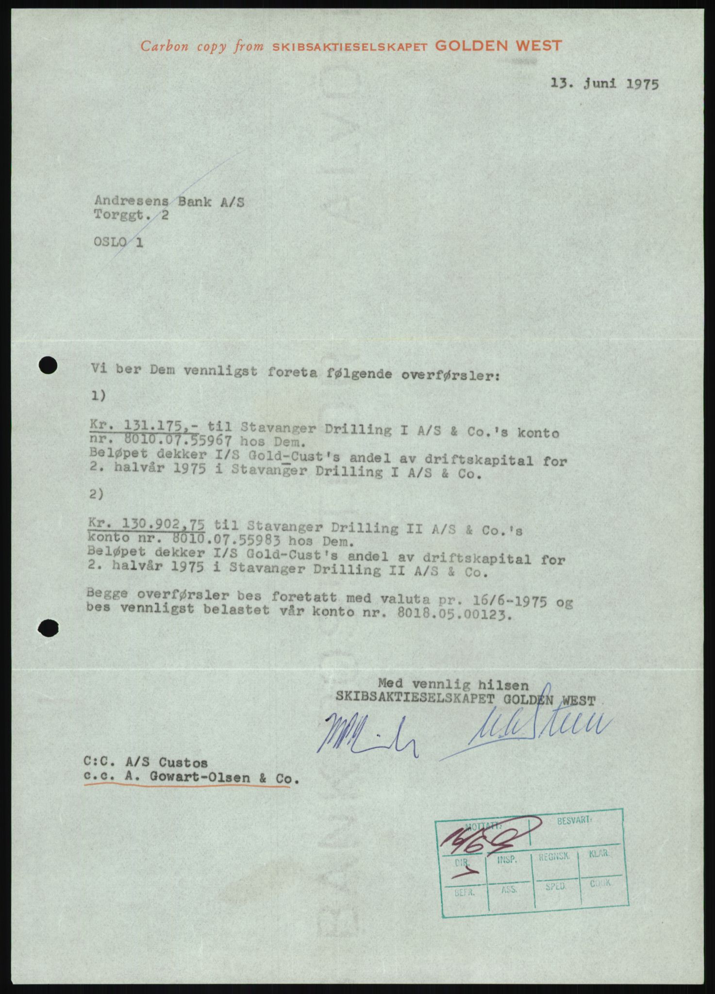 Pa 1503 - Stavanger Drilling AS, AV/SAST-A-101906/D/L0006: Korrespondanse og saksdokumenter, 1974-1984, p. 953