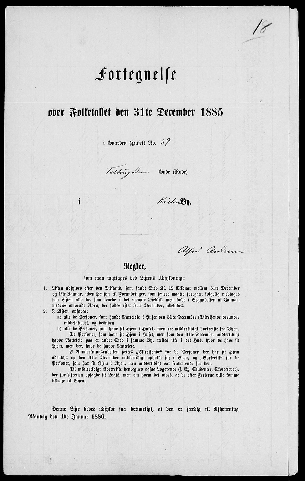 RA, 1885 census for 0301 Kristiania, 1885, p. 4638