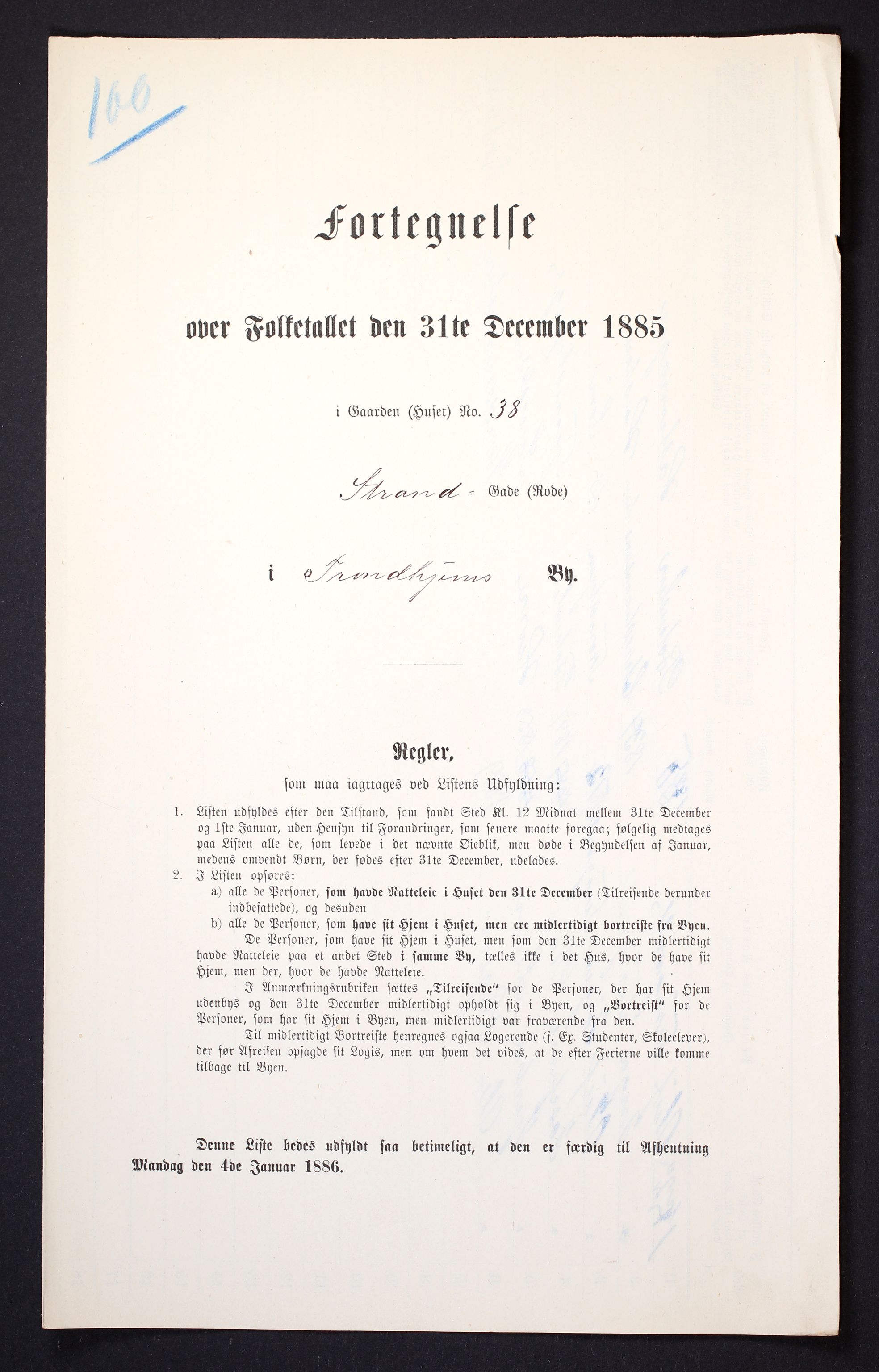 SAT, 1885 census for 1601 Trondheim, 1885, p. 691