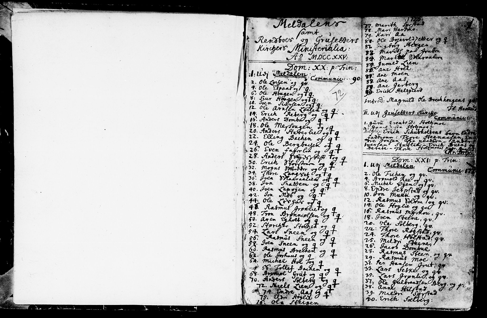 Ministerialprotokoller, klokkerbøker og fødselsregistre - Sør-Trøndelag, SAT/A-1456/672/L0850: Parish register (official) no. 672A03, 1725-1751, p. 0-1