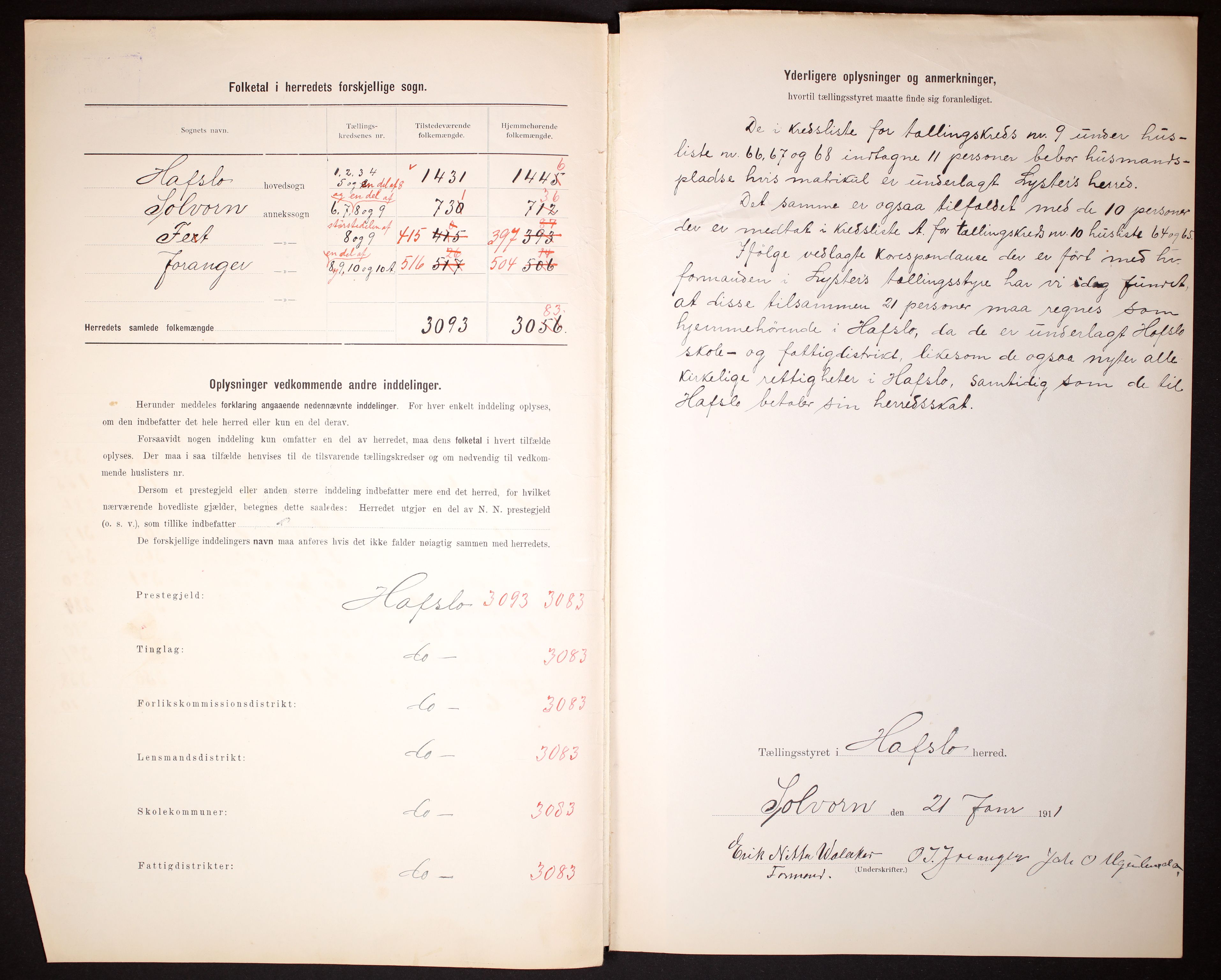 RA, 1910 census for Hafslo, 1910, p. 3