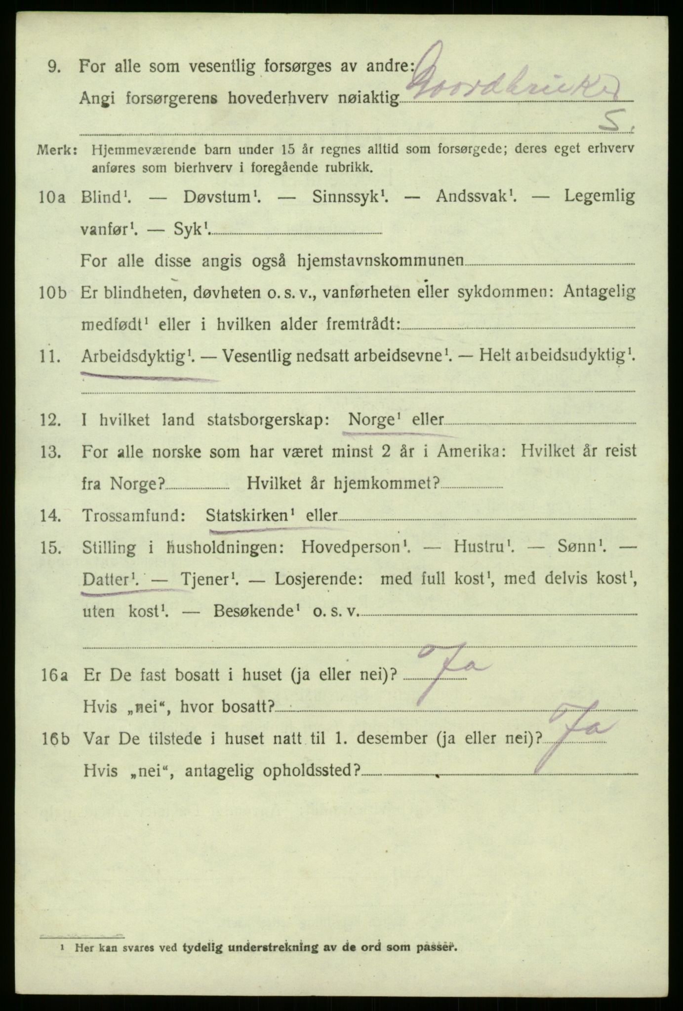 SAB, 1920 census for Manger, 1920, p. 2874