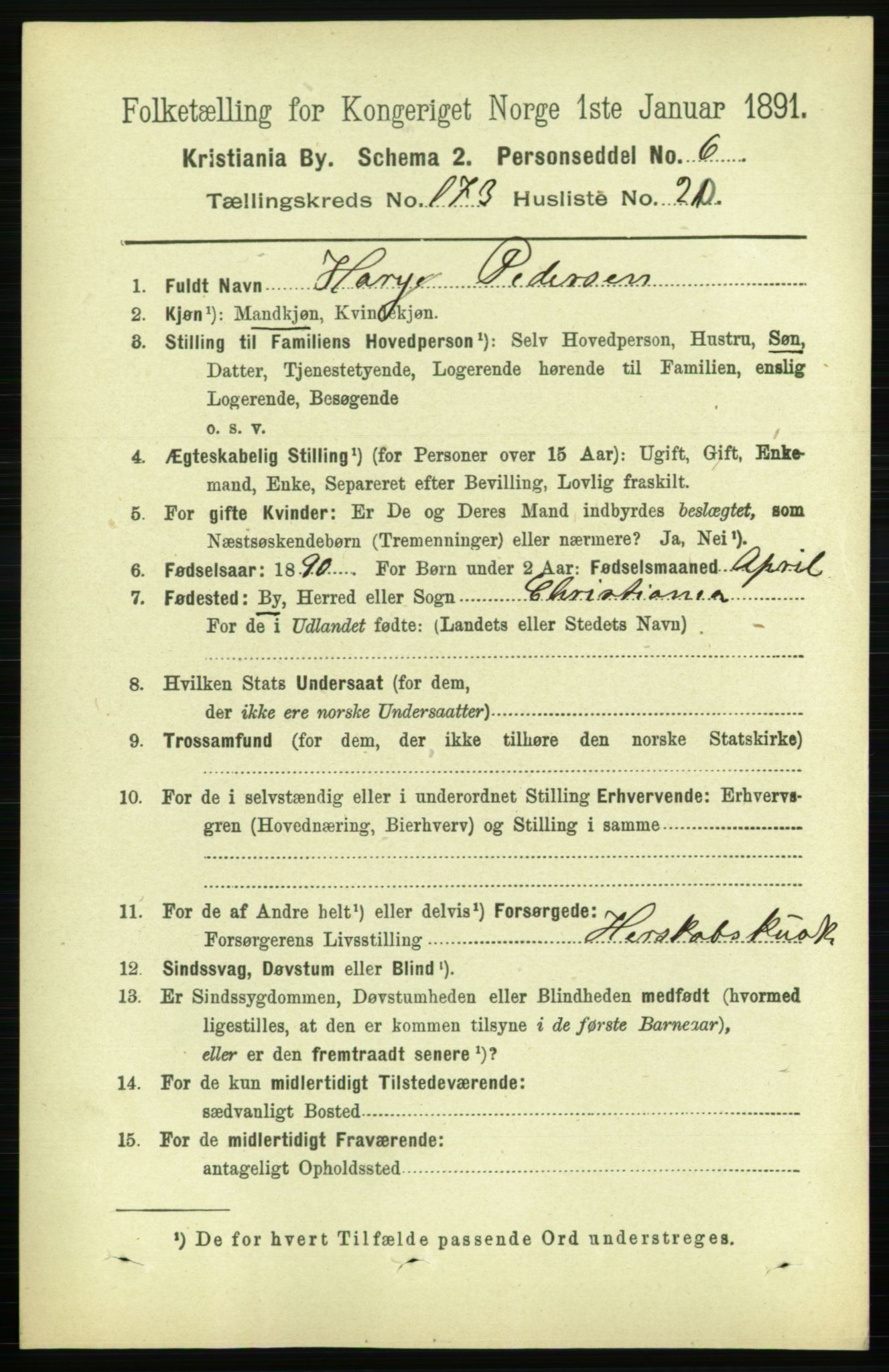 RA, 1891 census for 0301 Kristiania, 1891, p. 103759