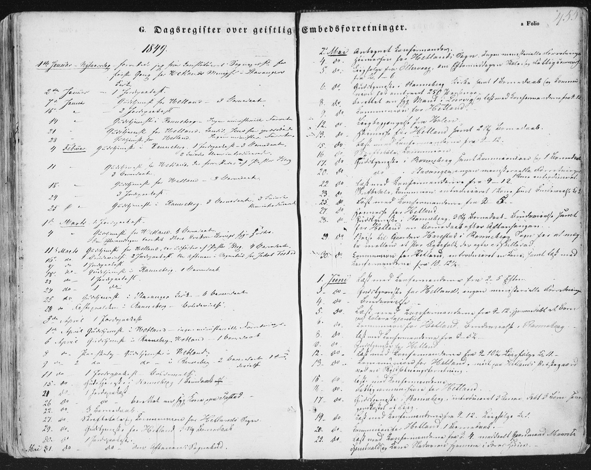 Hetland sokneprestkontor, AV/SAST-A-101826/30/30BA/L0002: Parish register (official) no. A 2, 1849-1869, p. 455