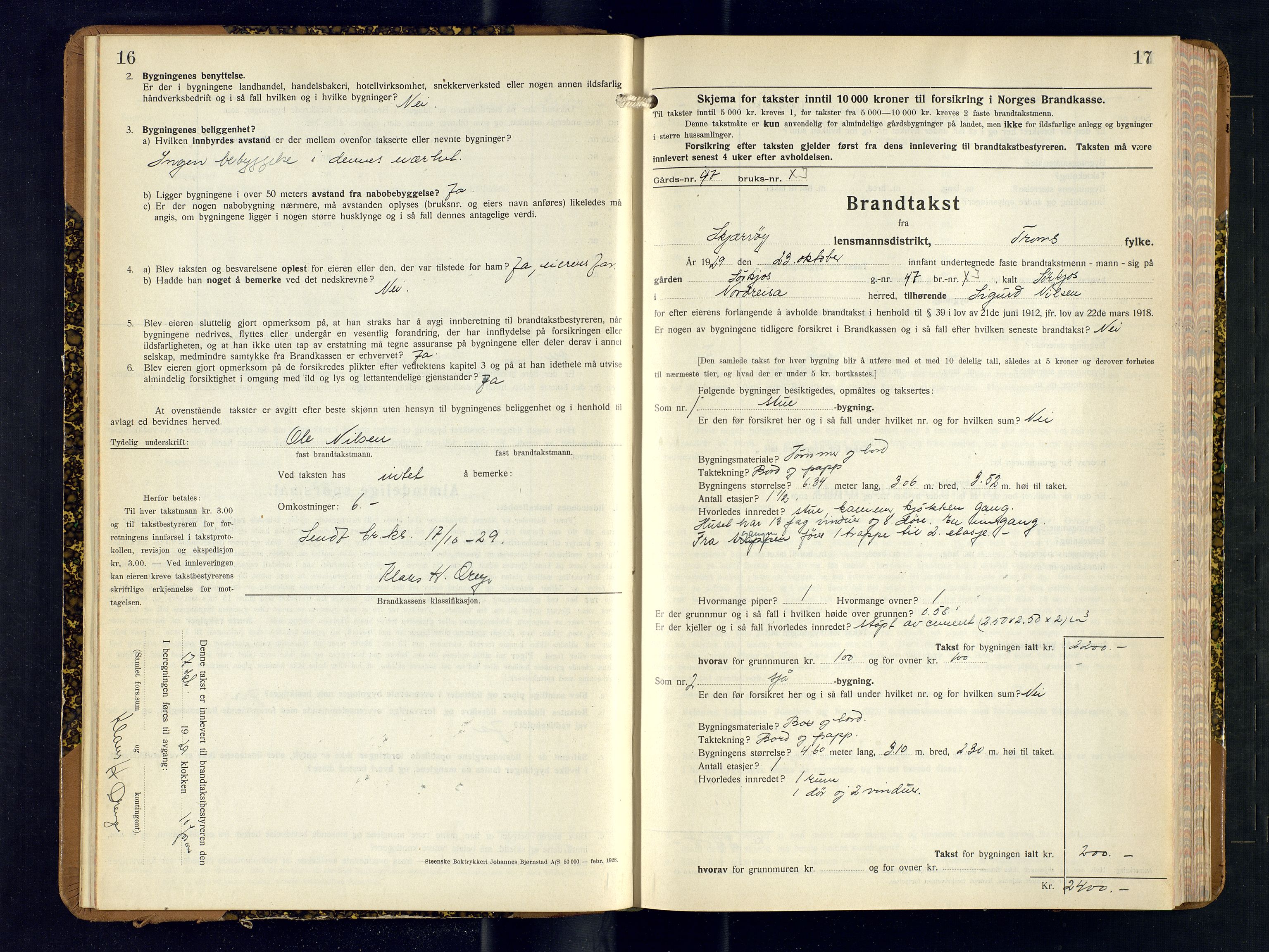 Skjervøy lensmannskontor, AV/SATØ-SATØ-63/F/Fu/Fub/L0262: Branntakstprotokoll (S), 1929-1931, p. 16-17